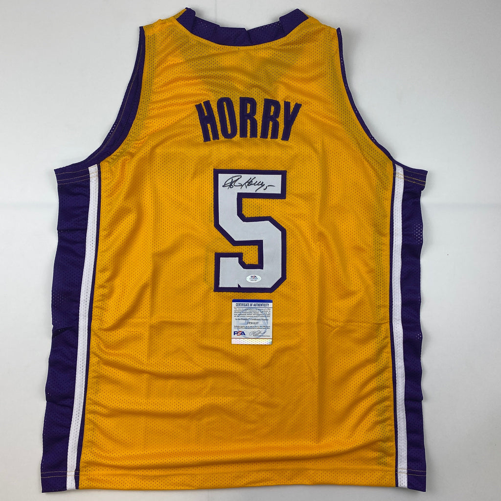 autographed-signed-robert-horry-los-angeles-la-yellow-basketball-jersey-psa-dna-coa