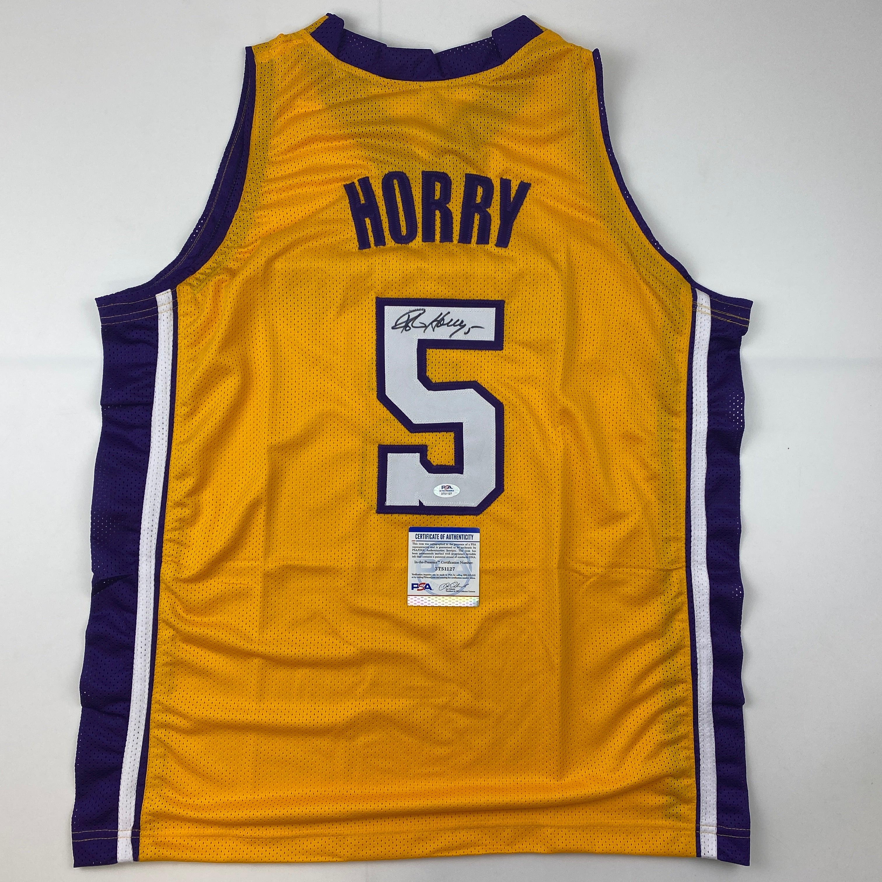 autographed-signed-robert-horry-los-angeles-la-yellow-basketball-jersey-psa-dna-coa