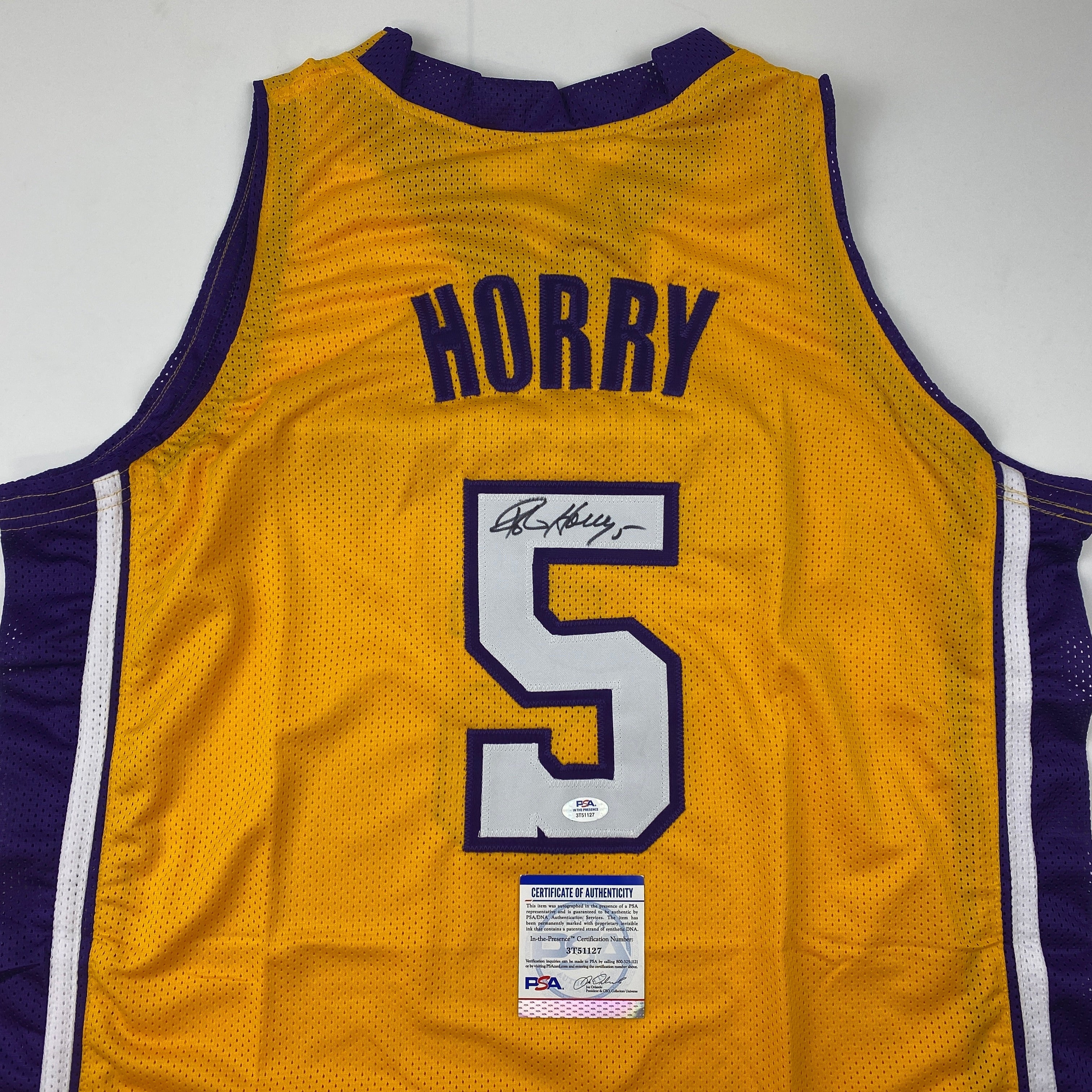 autographed-signed-robert-horry-los-angeles-la-yellow-basketball-jersey-psa-dna-coa