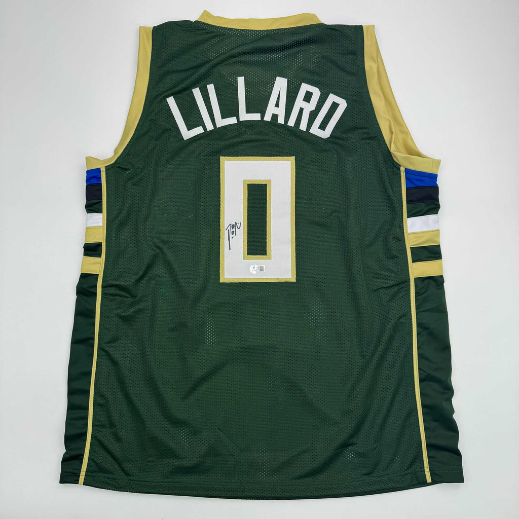 autographed-signed-damian-lillard-milwaukee-green-basketball-jersey-beckett-bas-coa-2