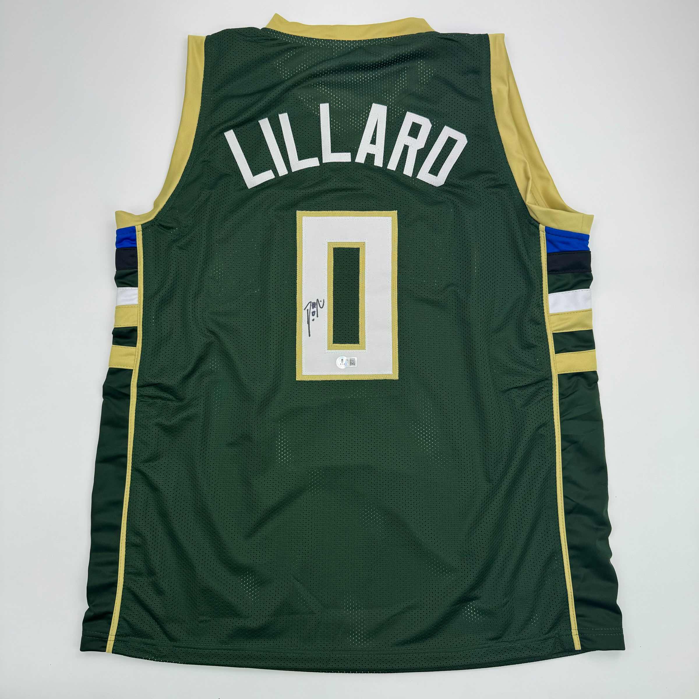 autographed-signed-damian-lillard-milwaukee-green-basketball-jersey-beckett-bas-coa-2