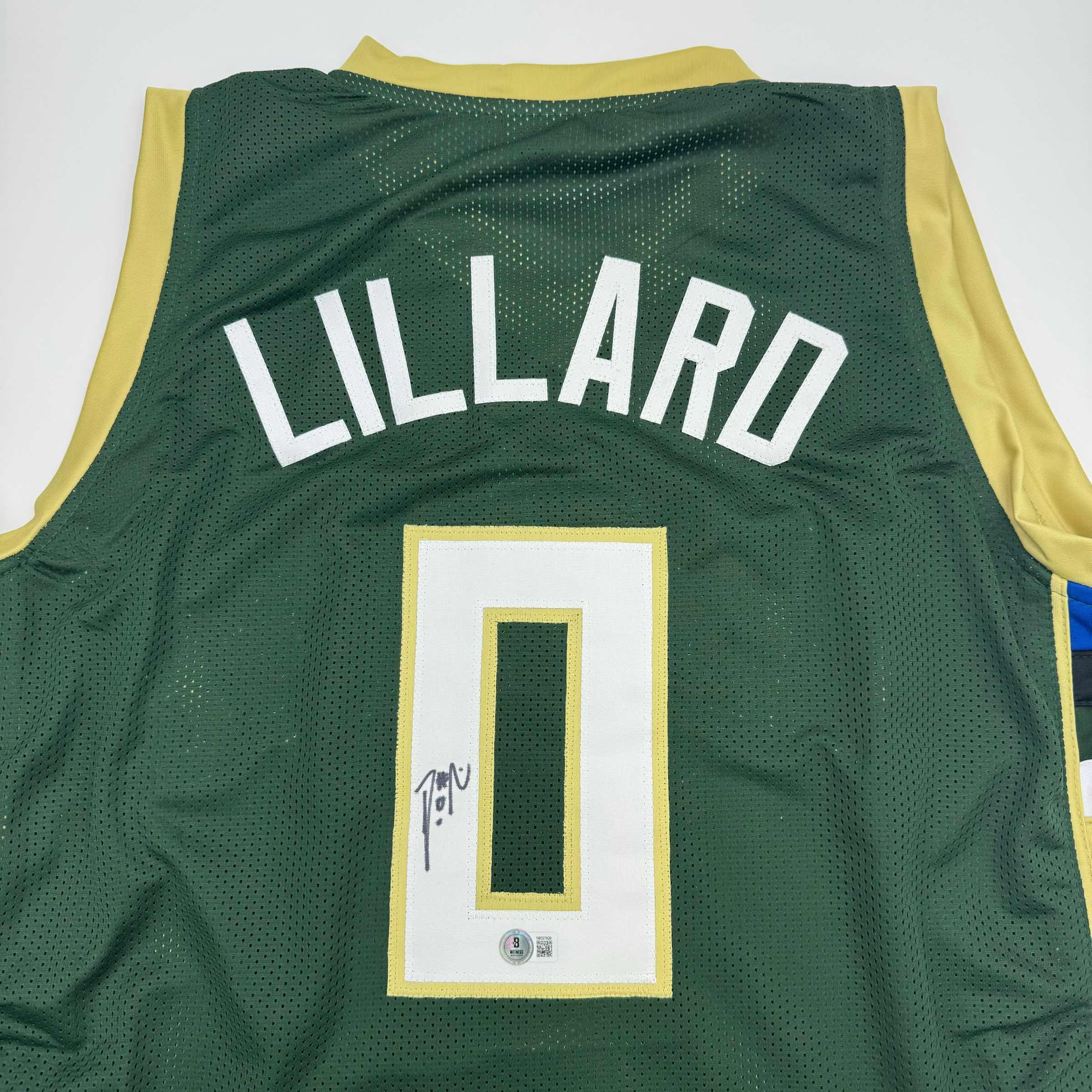 autographed-signed-damian-lillard-milwaukee-green-basketball-jersey-beckett-bas-coa-2