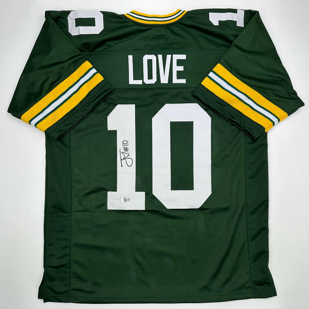 autographed-signed-jordan-love-green-bay-green-football-jersey-beckett-bas-coa