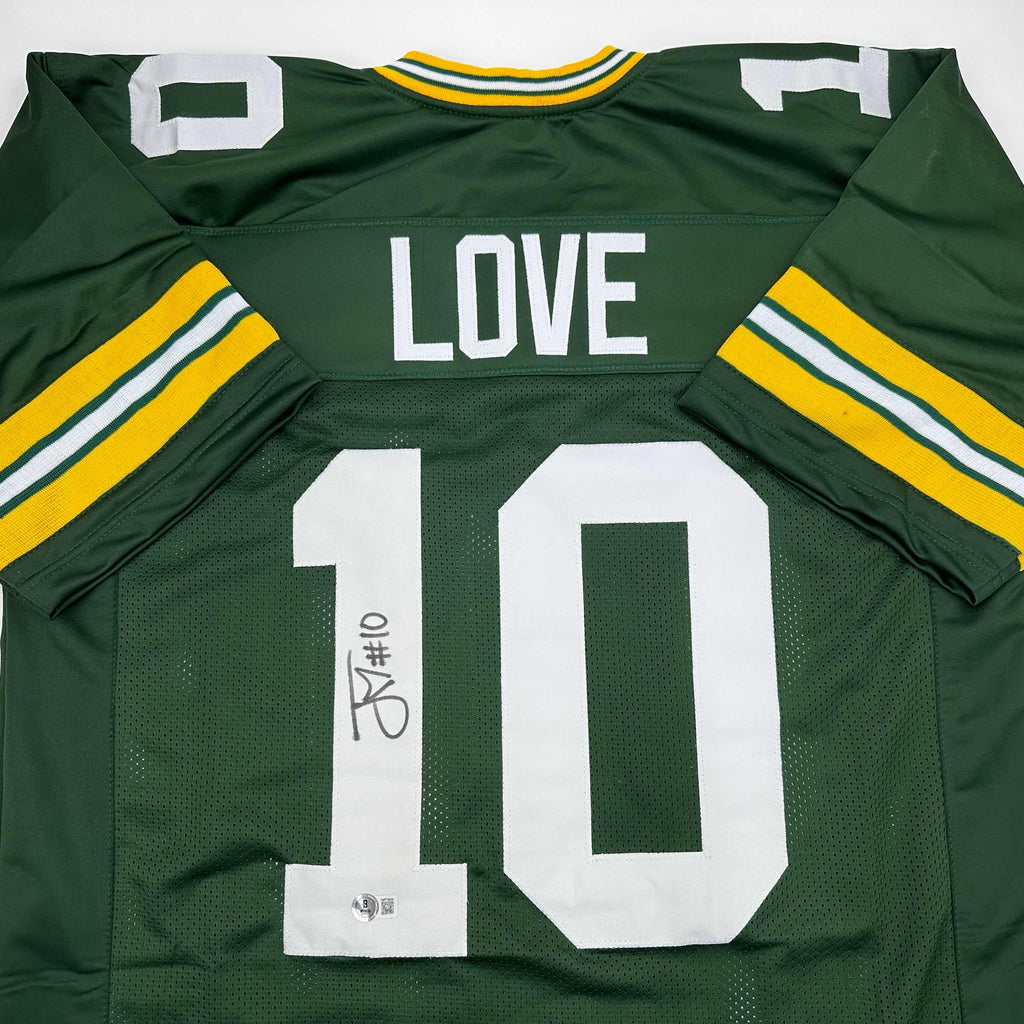 autographed-signed-jordan-love-green-bay-green-football-jersey-beckett-bas-coa