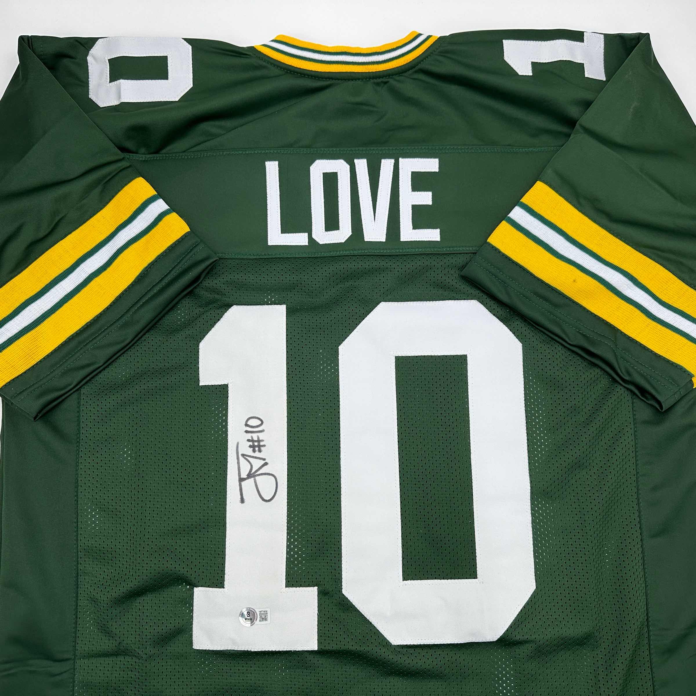 autographed-signed-jordan-love-green-bay-green-football-jersey-beckett-bas-coa