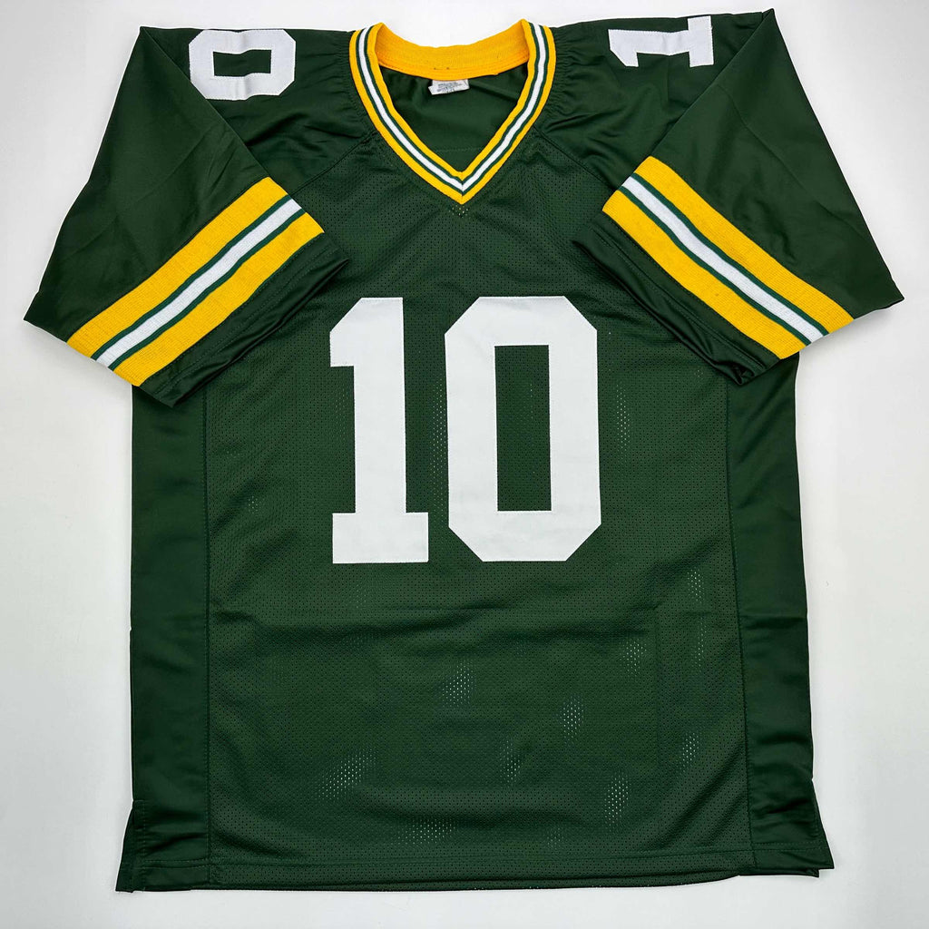 autographed-signed-jordan-love-green-bay-green-football-jersey-beckett-bas-coa