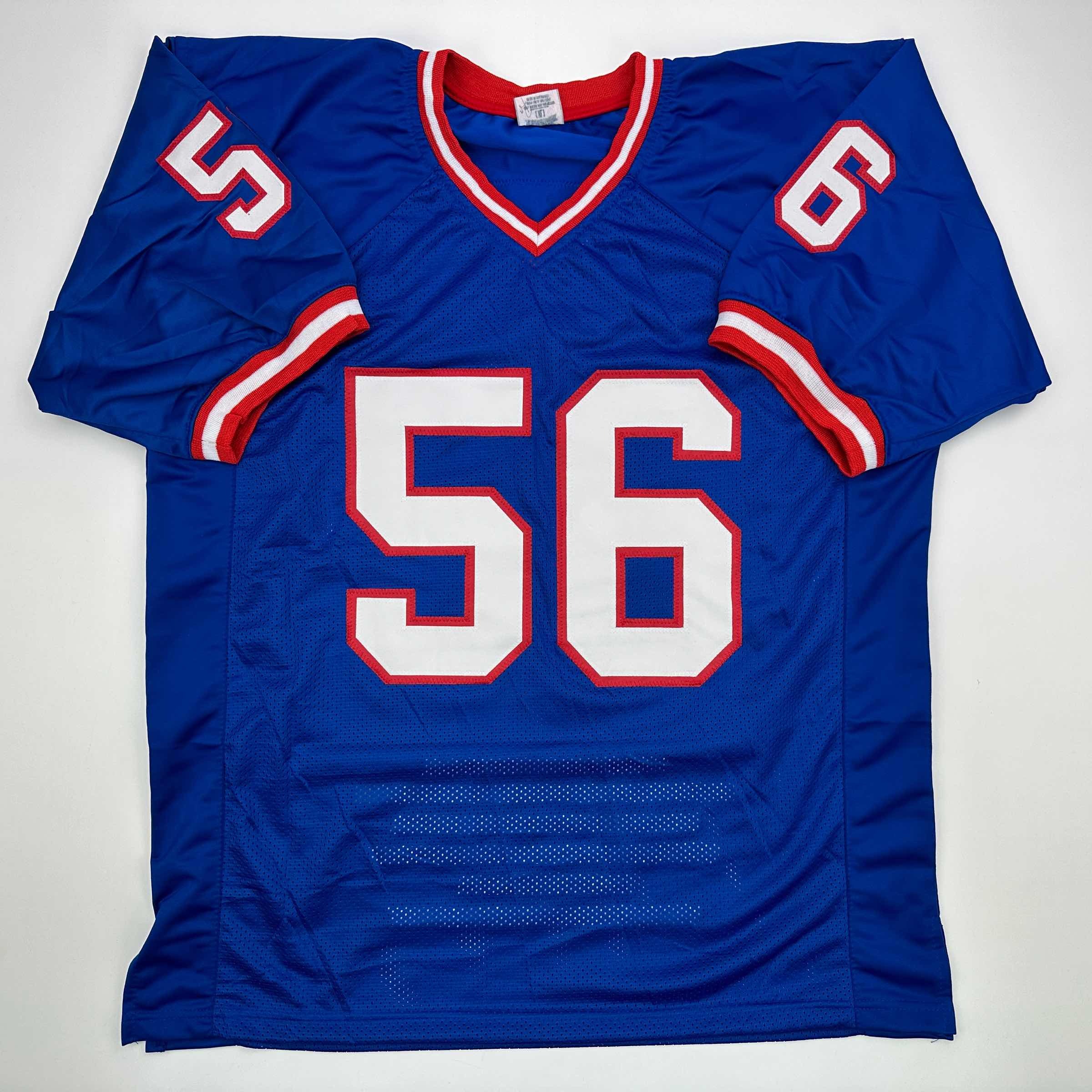 autographed-signed-lawrence-taylor-new-york-blue-stat-football-jersey-beckett-bas-coa