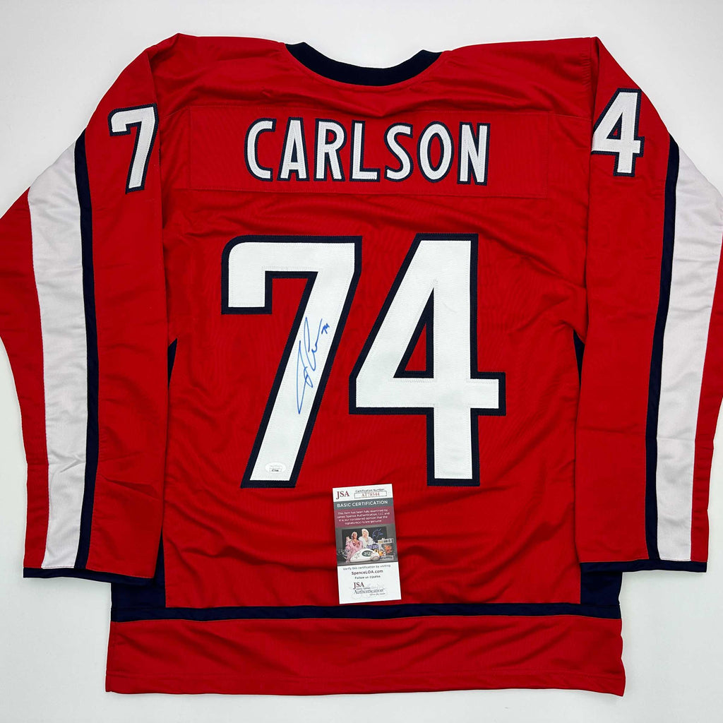 autographed-signed-john-carlson-washington-red-hockey-jersey-jsa-coa