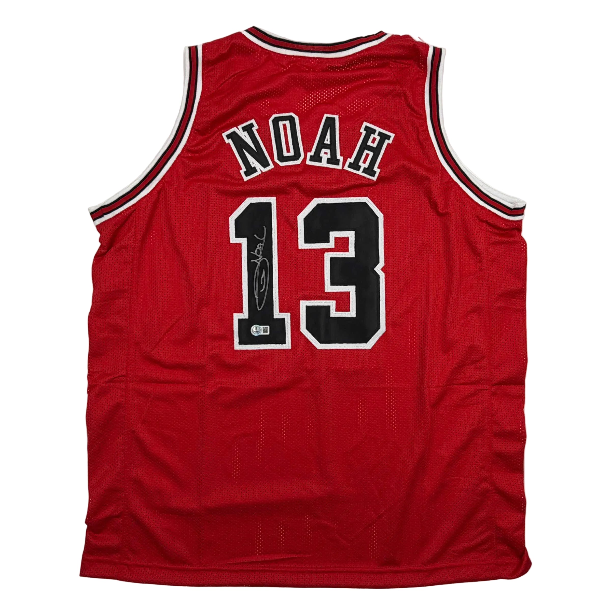 autographed-signed-joakim-noah-chicago-red-basketball-jersey-beckett-bas-coa