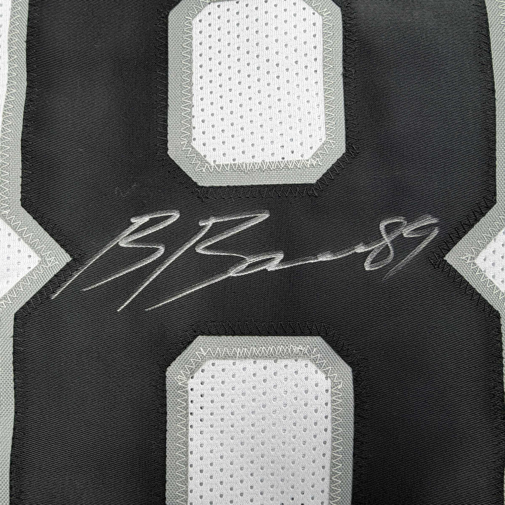 autographed-signed-brock-bowers-las-vegas-oakland-white-football-jersey-beckett-bas-coa