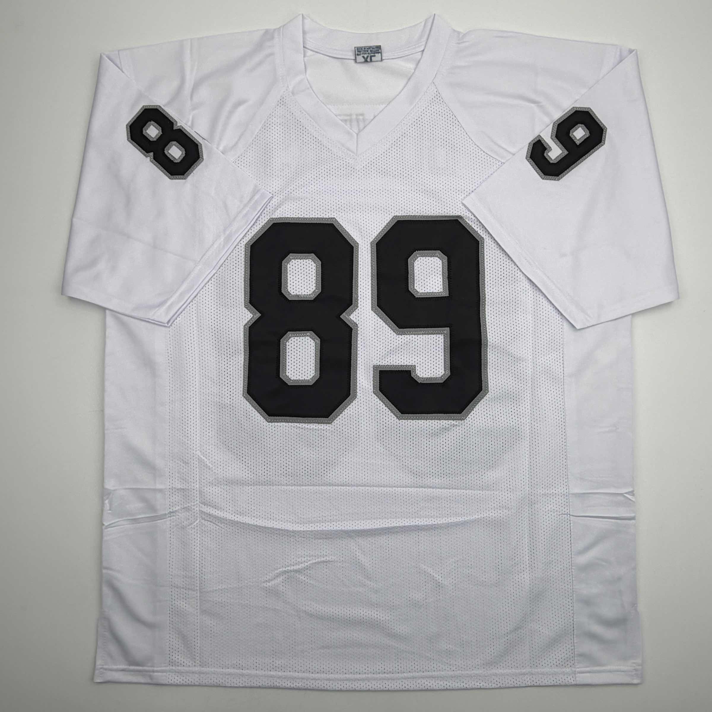 autographed-signed-brock-bowers-las-vegas-oakland-white-football-jersey-beckett-bas-coa