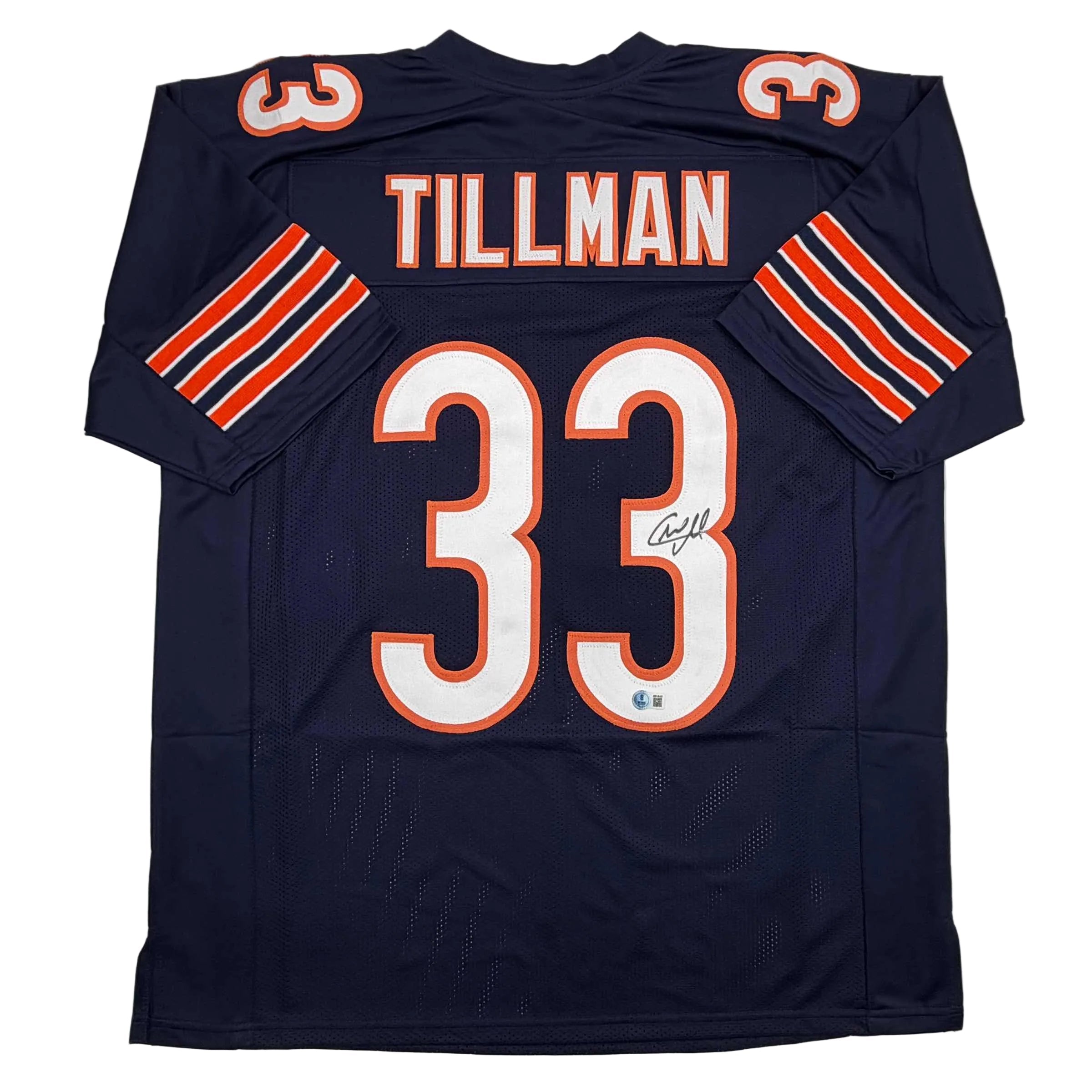 autographed-signed-charles-tillman-peanut-chicago-blue-football-jersey-beckett-bas-coa