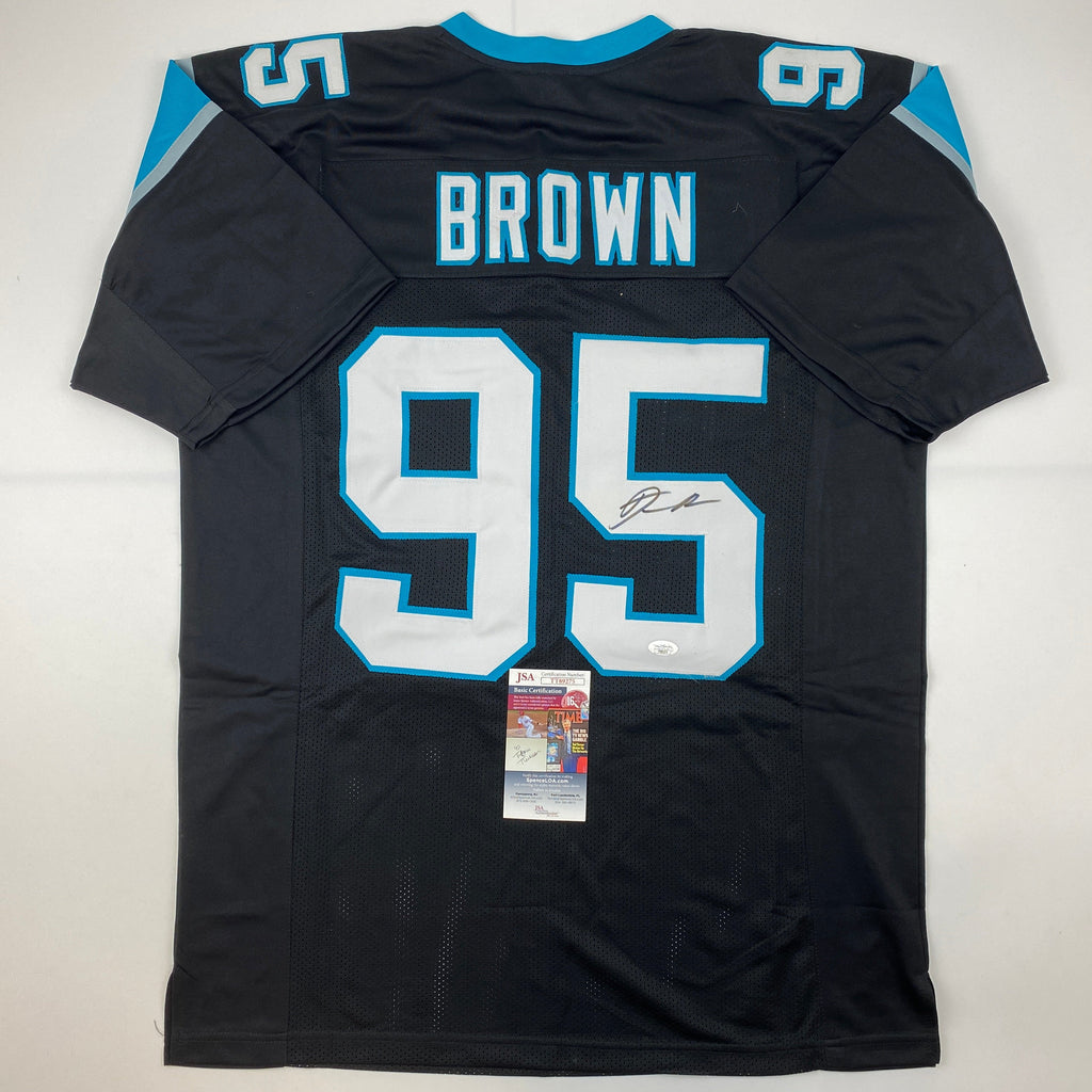 autographed-signed-derrick-brown-carolina-black-football-jersey-jsa-coa