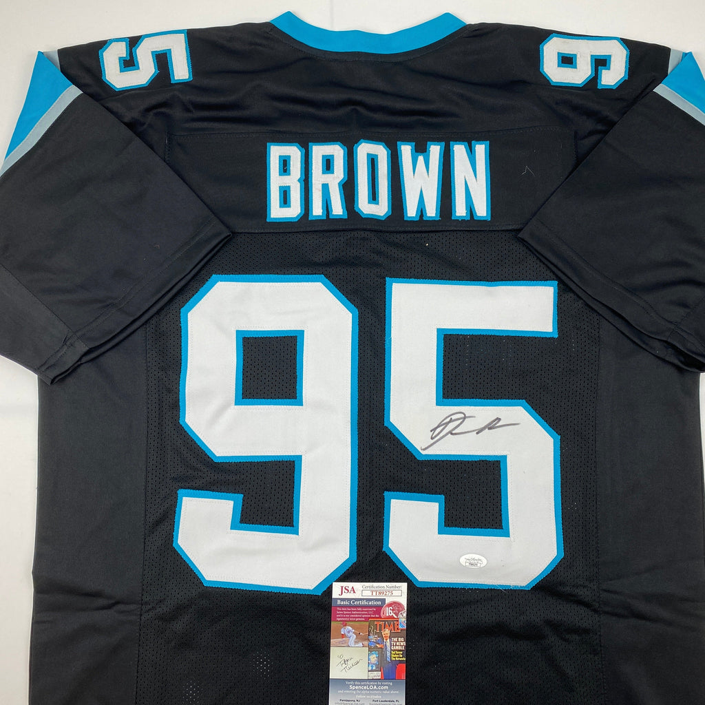 autographed-signed-derrick-brown-carolina-black-football-jersey-jsa-coa