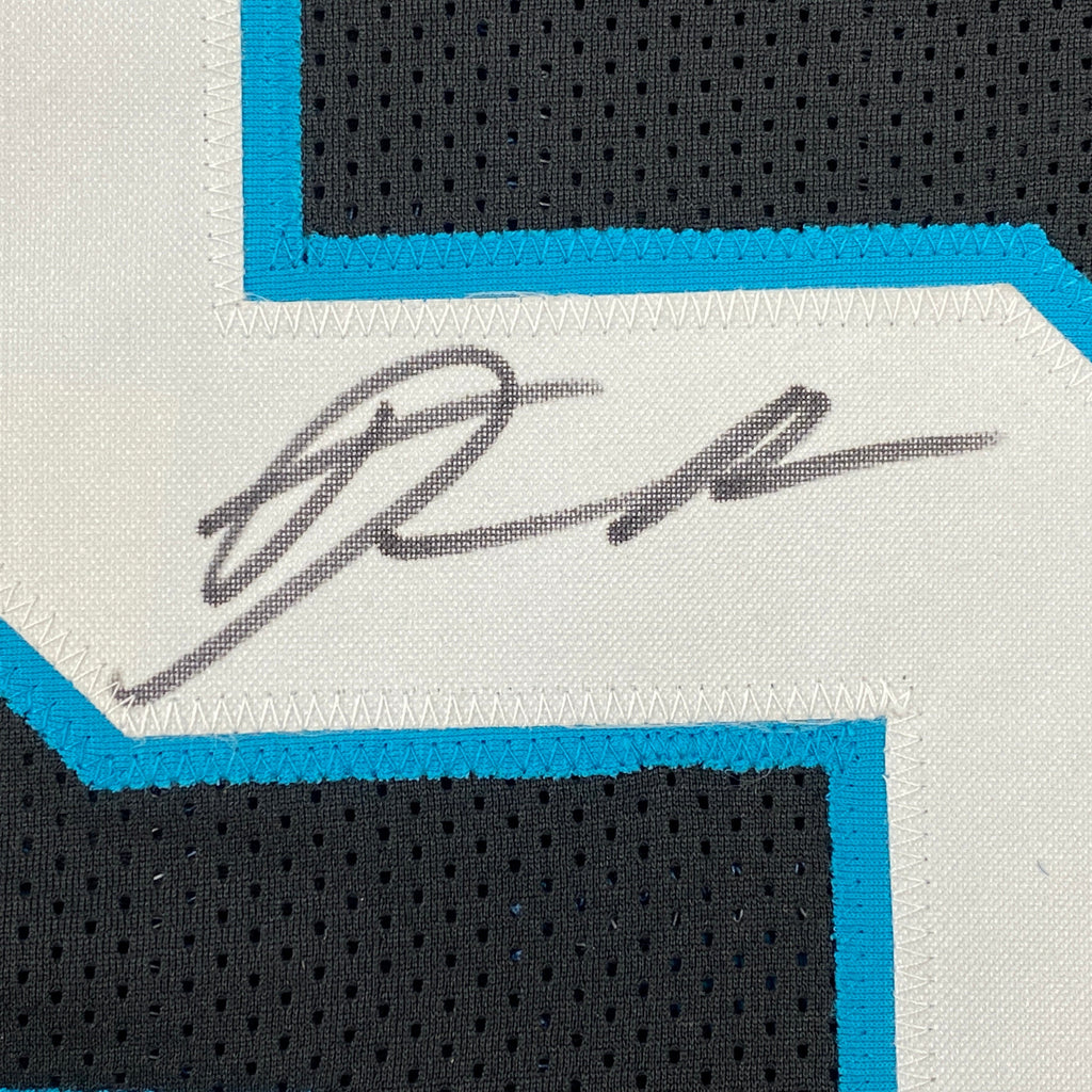 autographed-signed-derrick-brown-carolina-black-football-jersey-jsa-coa
