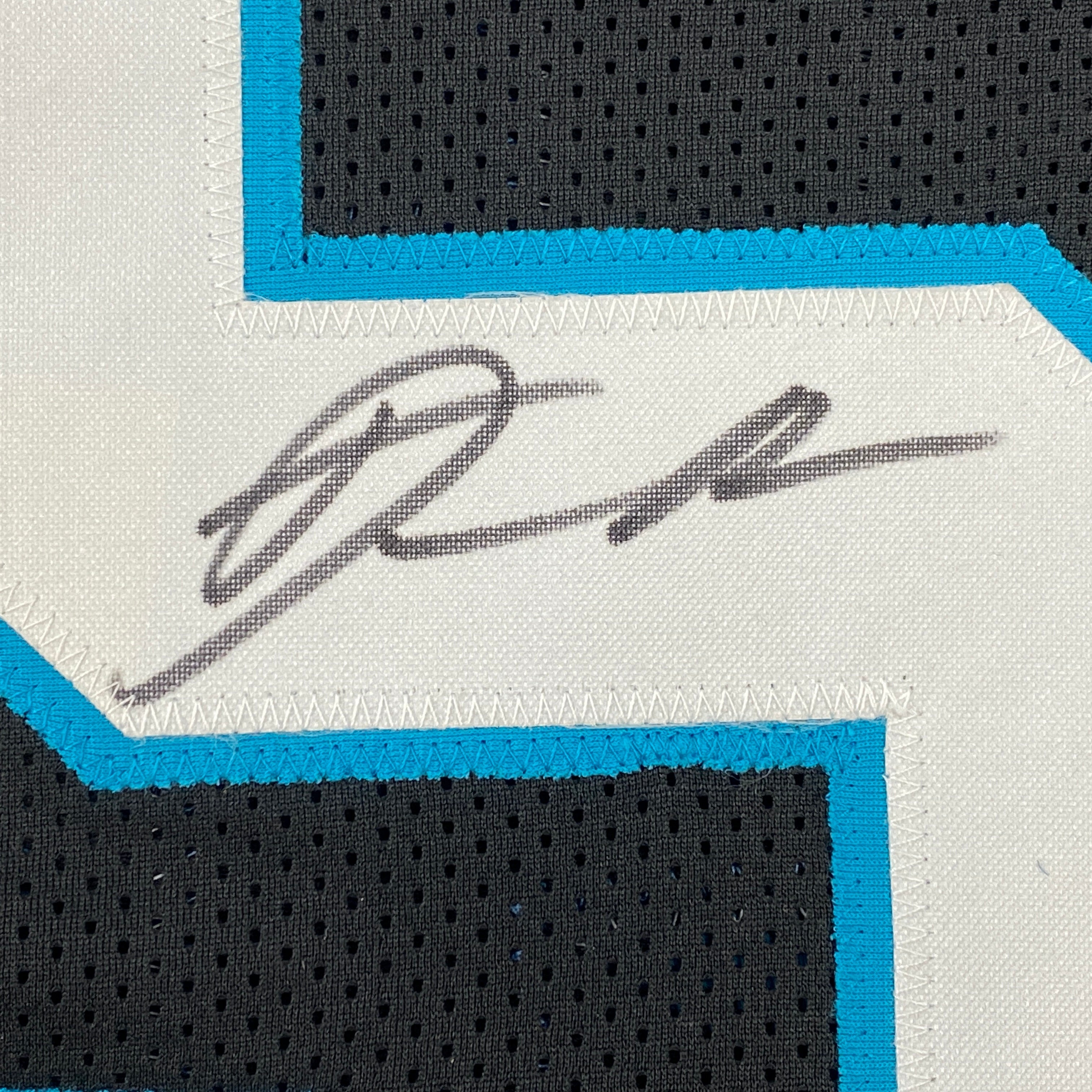 autographed-signed-derrick-brown-carolina-black-football-jersey-jsa-coa