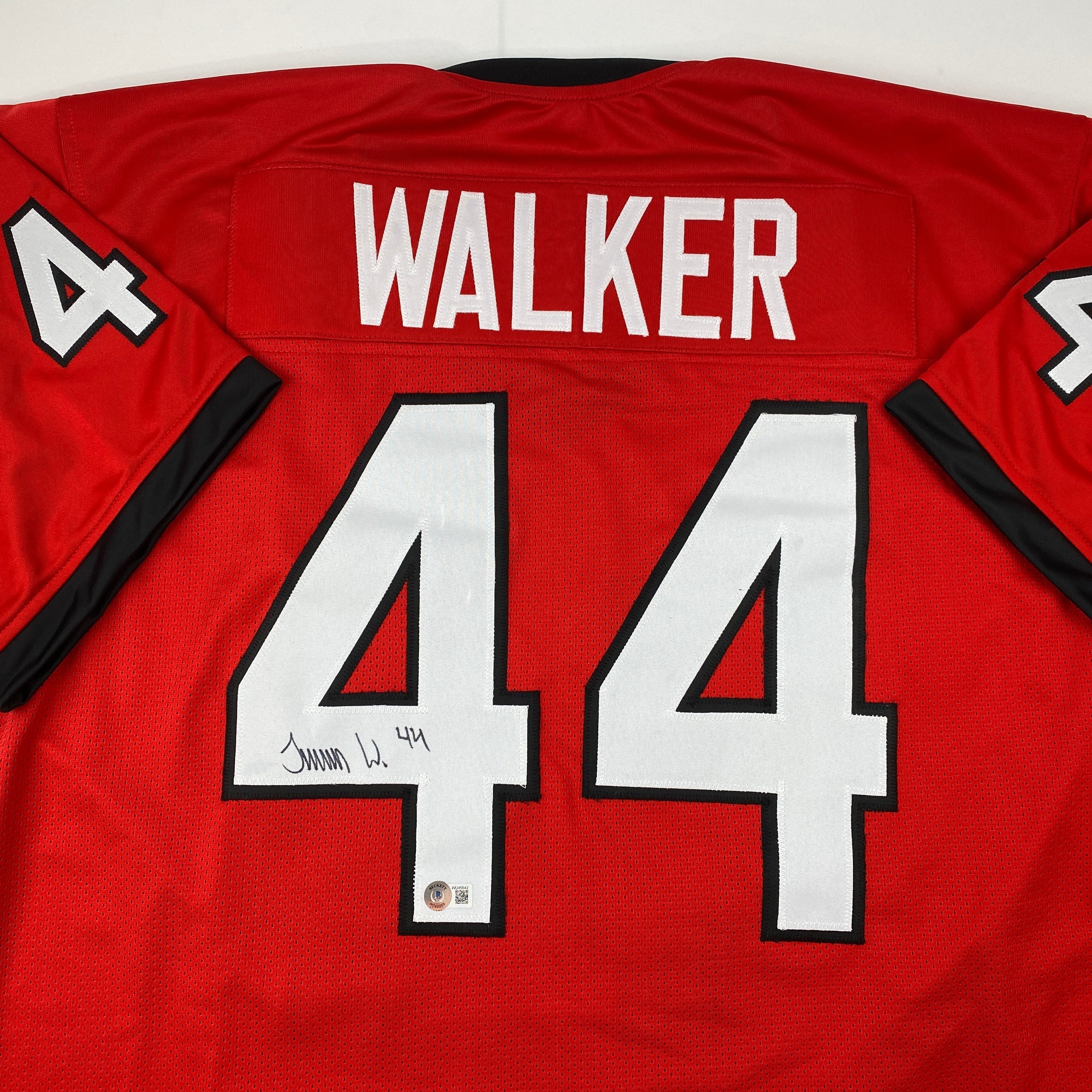 autographed-signed-travon-walker-georgia-red-college-football-jersey-beckett-bas-coa