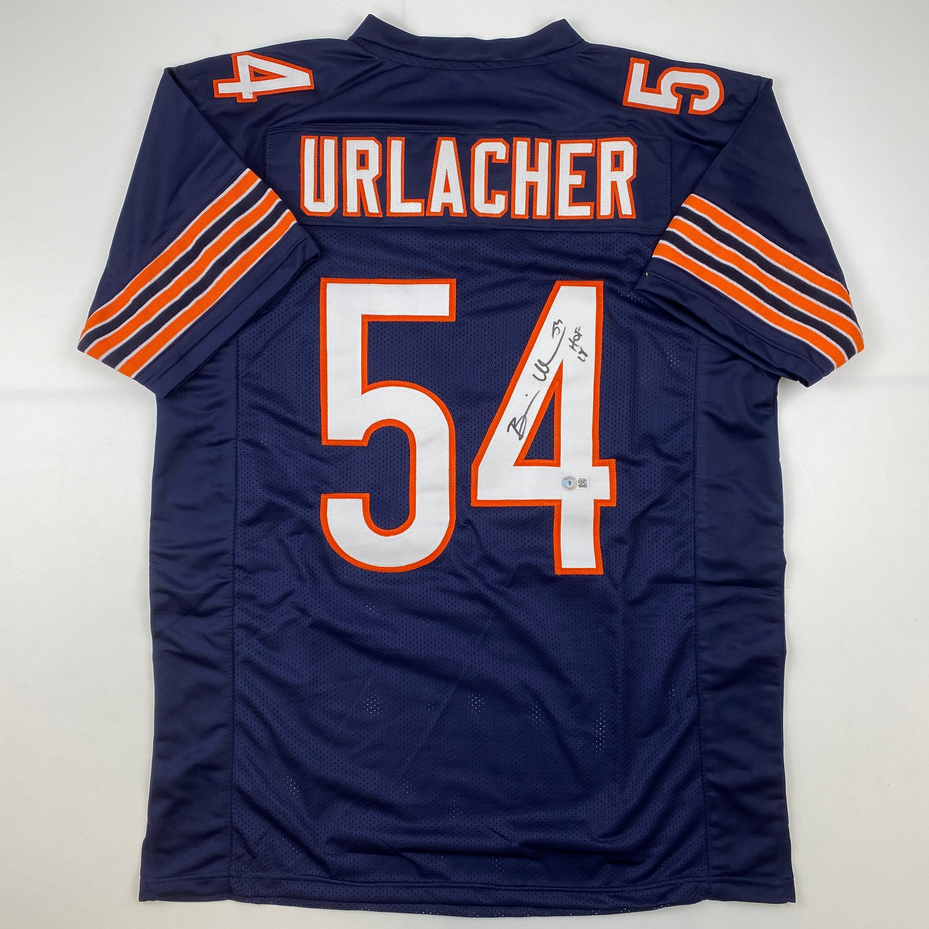 autographed-signed-brian-urlacher-hof-18-chicago-blue-football-jersey-beckett-bas-coa