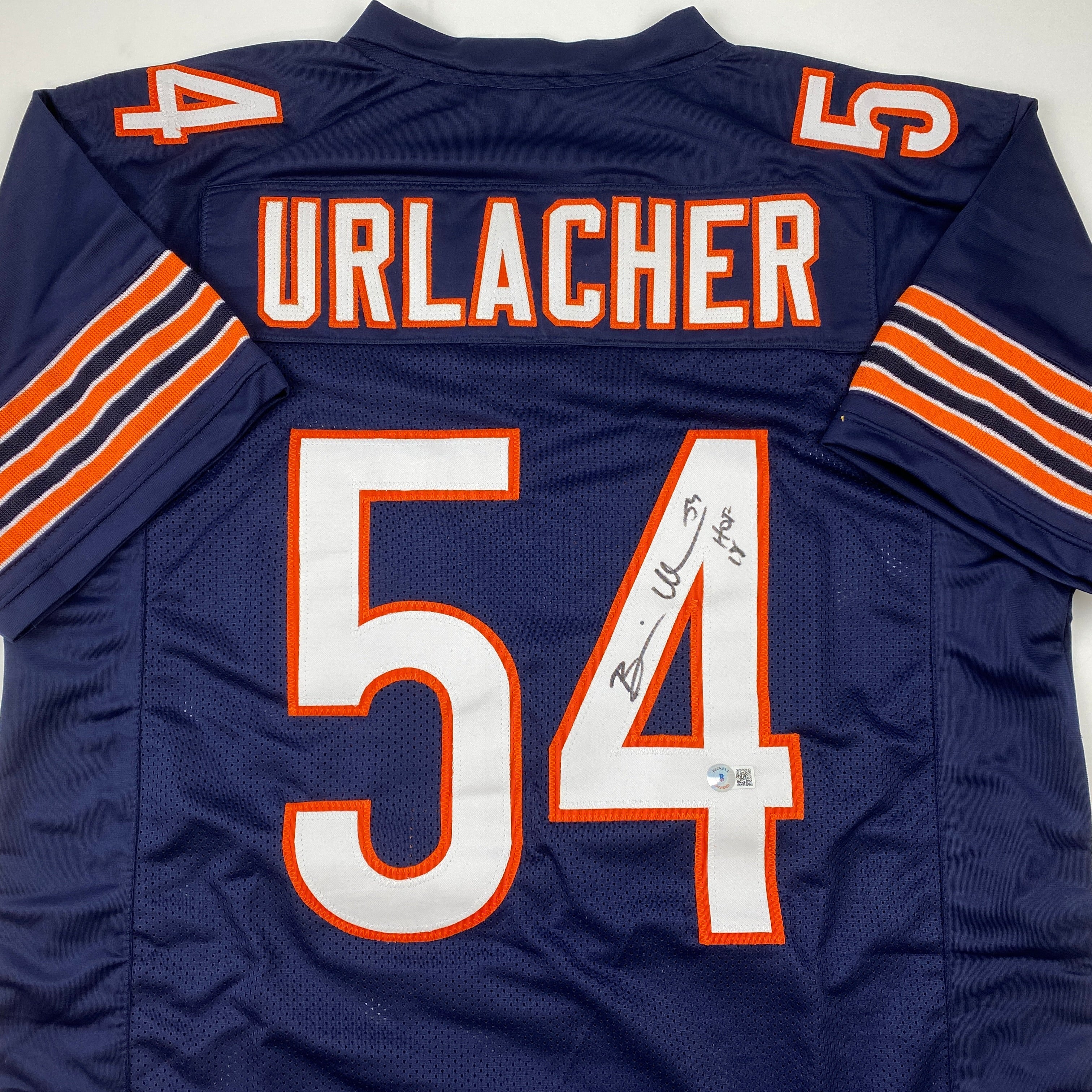 autographed-signed-brian-urlacher-hof-18-chicago-blue-football-jersey-beckett-bas-coa