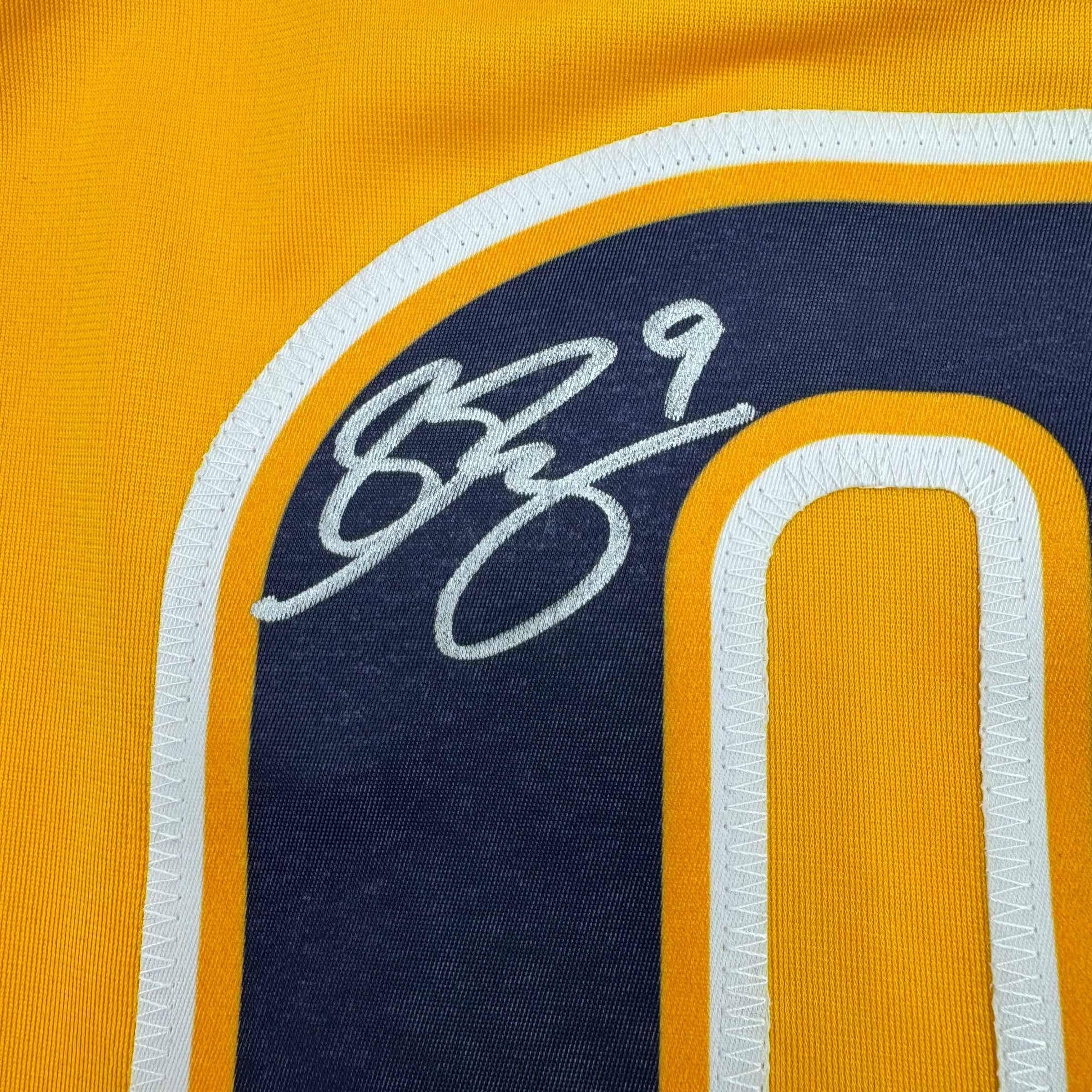 autographed-signed-filip-forsberg-nashville-yellow-hockey-jersey-jsa-coa