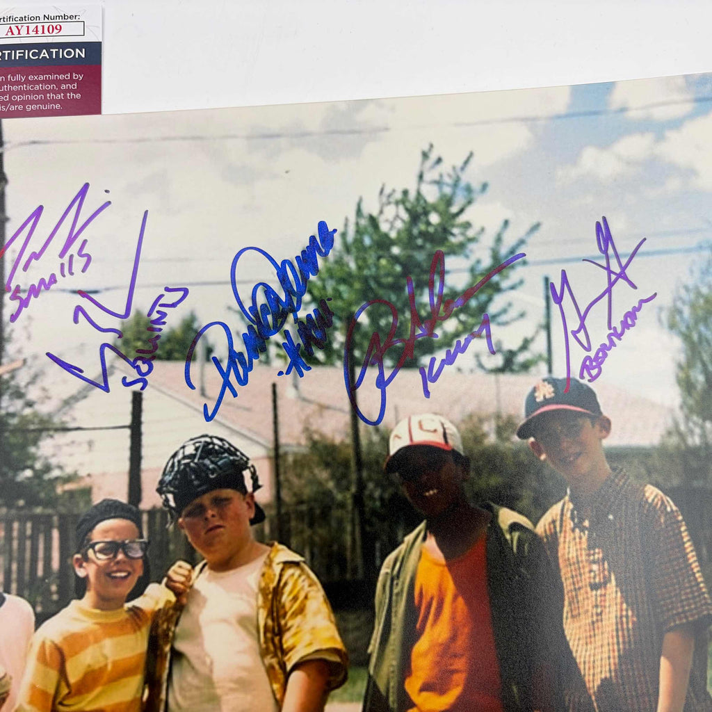 autographed-signed-the-sandlot-movie-8x-inscribed-cast-member-sigs-16x20-baseball-photo-jsa-coa