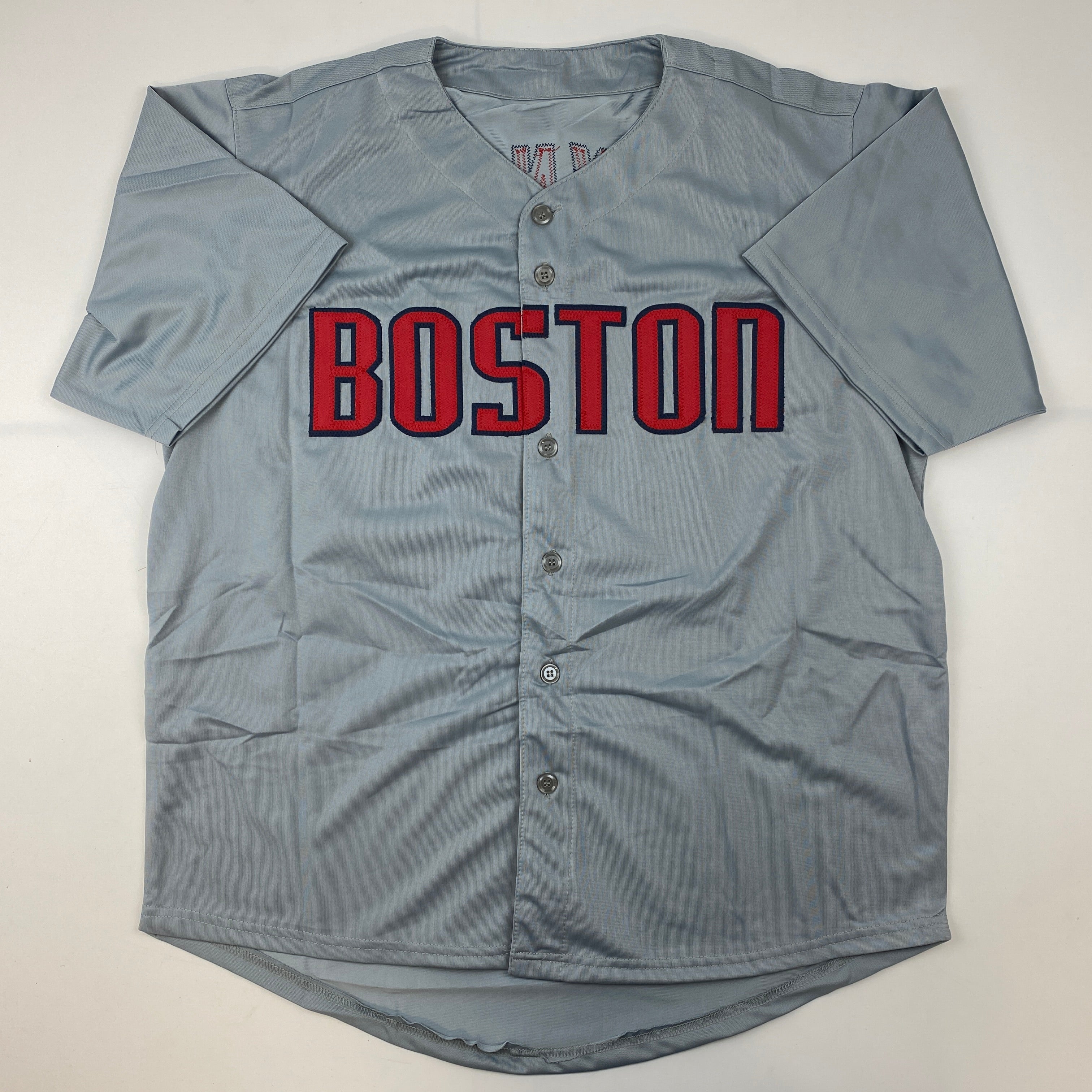 autographed-signed-fred-lynn-boston-grey-baseball-jersey-jsa-coa