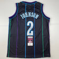 autographed-signed-larry-johnson-charlotte-black-basketball-jersey-jsa-coa