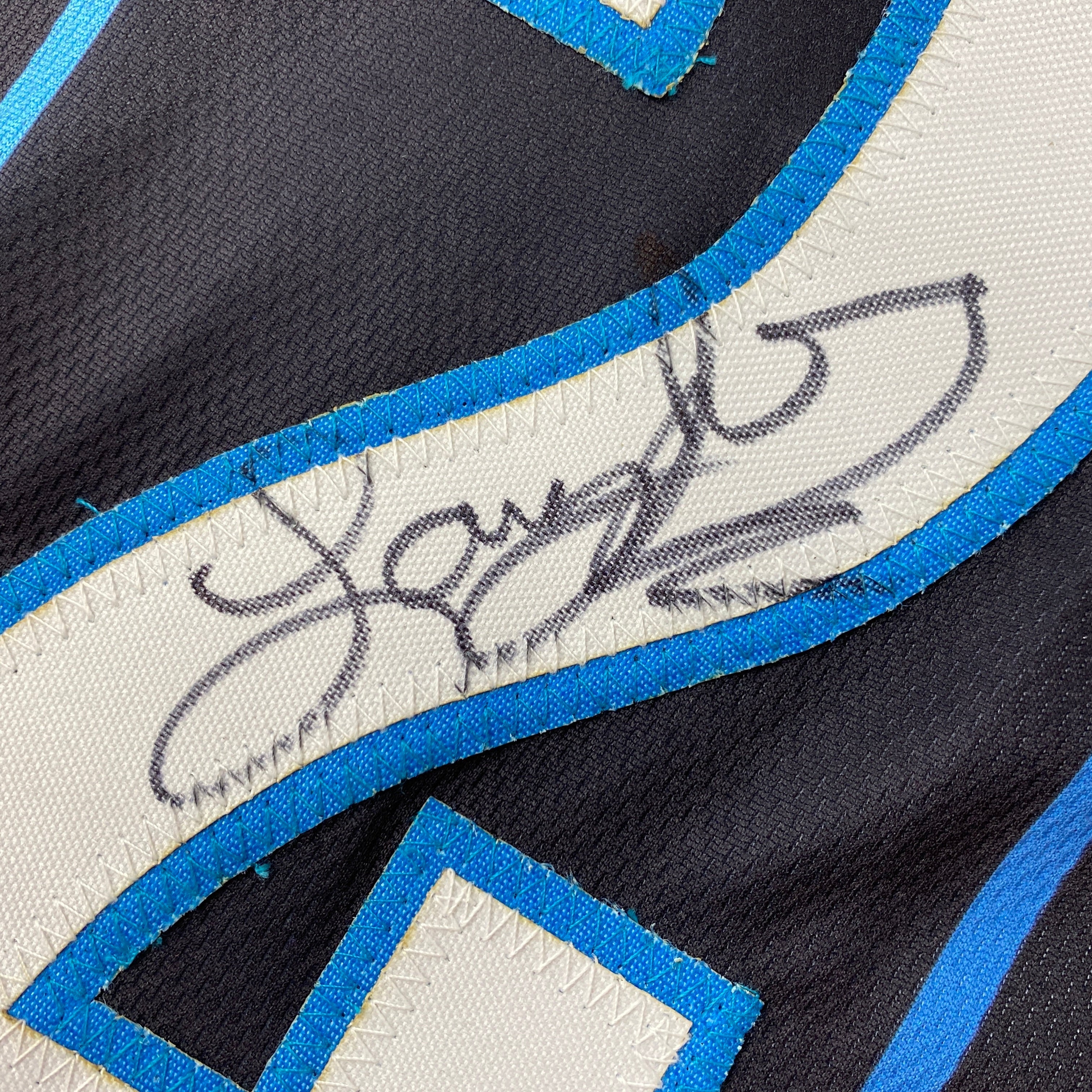 autographed-signed-larry-johnson-charlotte-black-basketball-jersey-jsa-coa