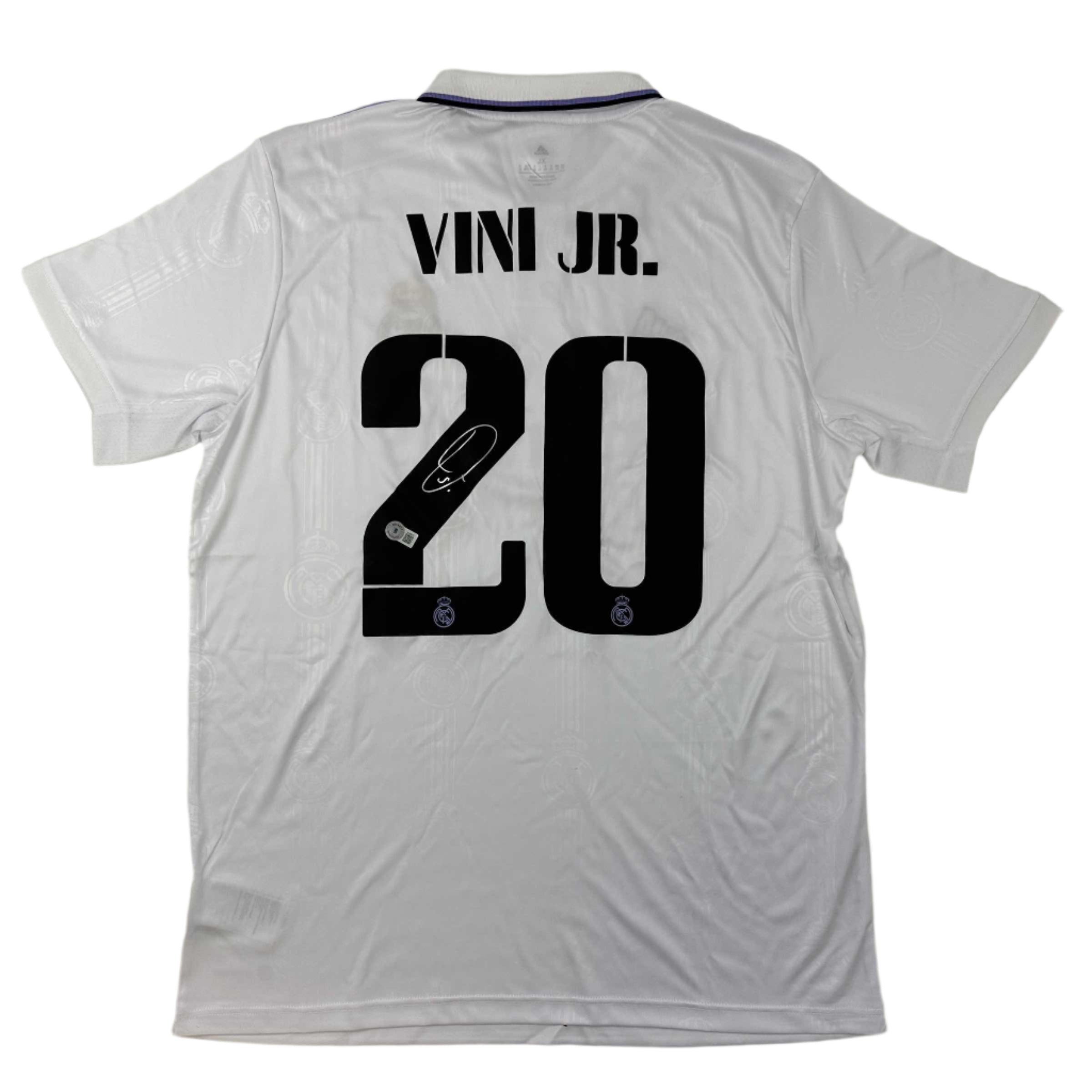 autographed-signed-vini-vinicius-jr-real-madrid-2022-23-white-soccer-jersey-beckett-bas-coa