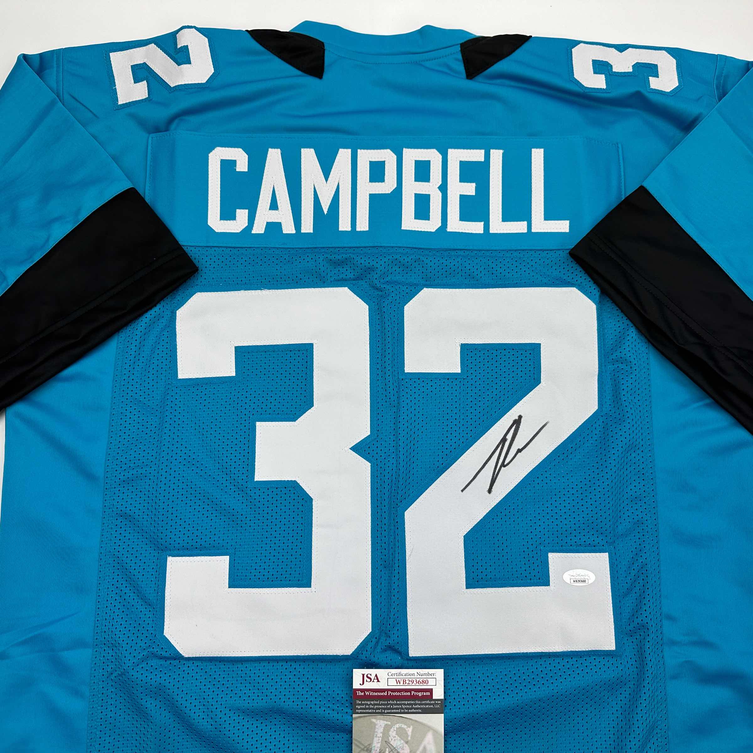 autographed-signed-tyson-campbell-jacksonville-teal-football-jersey-jsa-coa