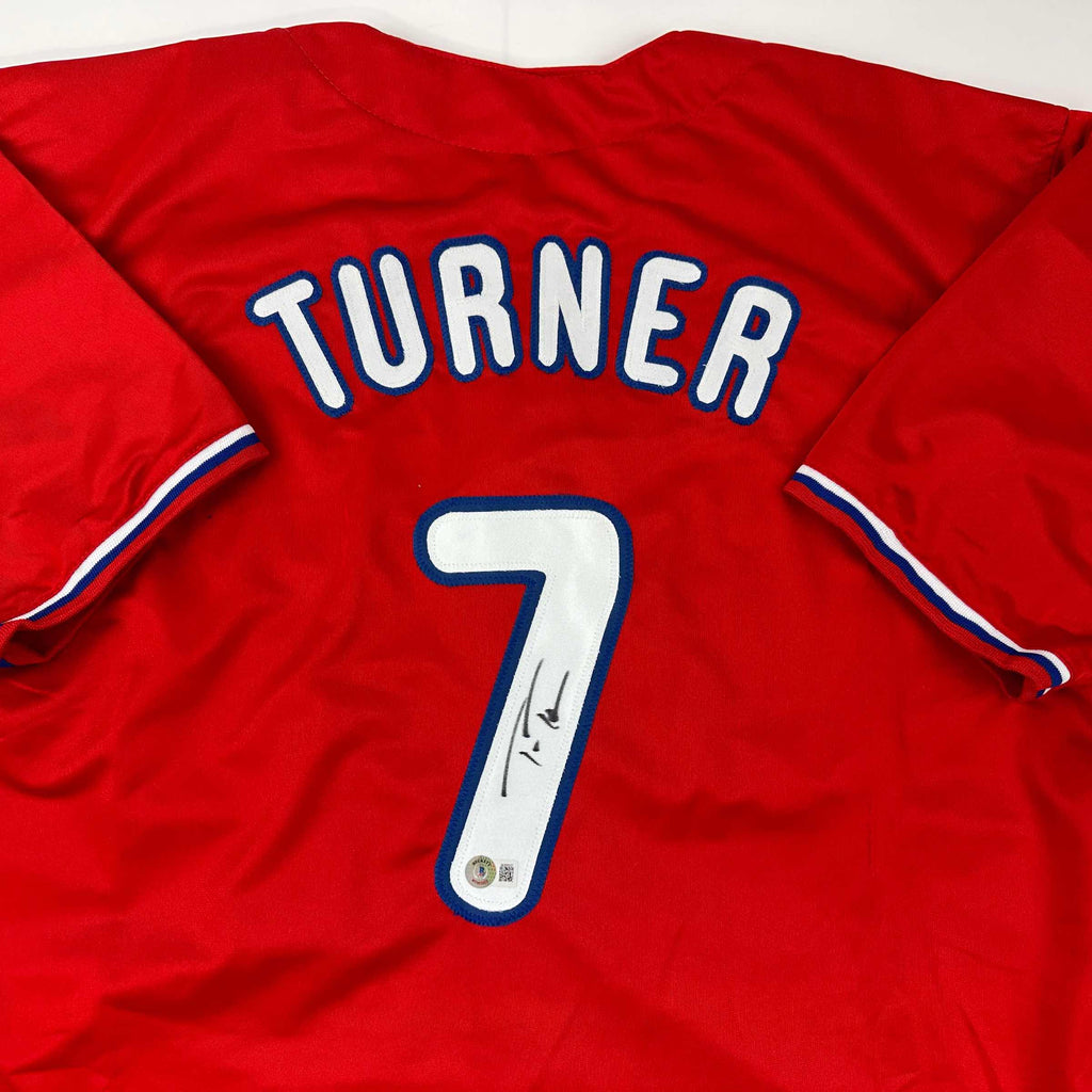 autographed-signed-trea-turner-philadelphia-red-baseball-jersey-beckett-bas-coa