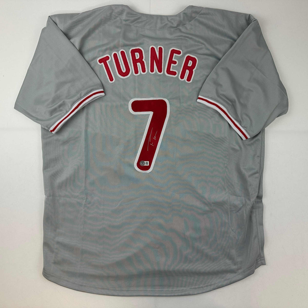 autographed-signed-trea-turner-philadelphia-grey-baseball-jersey-beckett-bas-coa