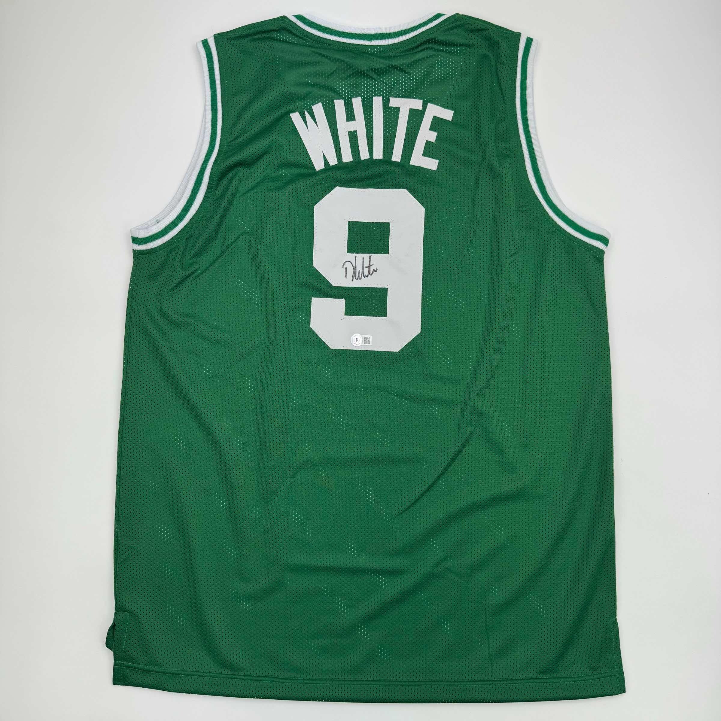 autographed-signed-derrick-white-boston-green-basketball-jersey-jsa-coa