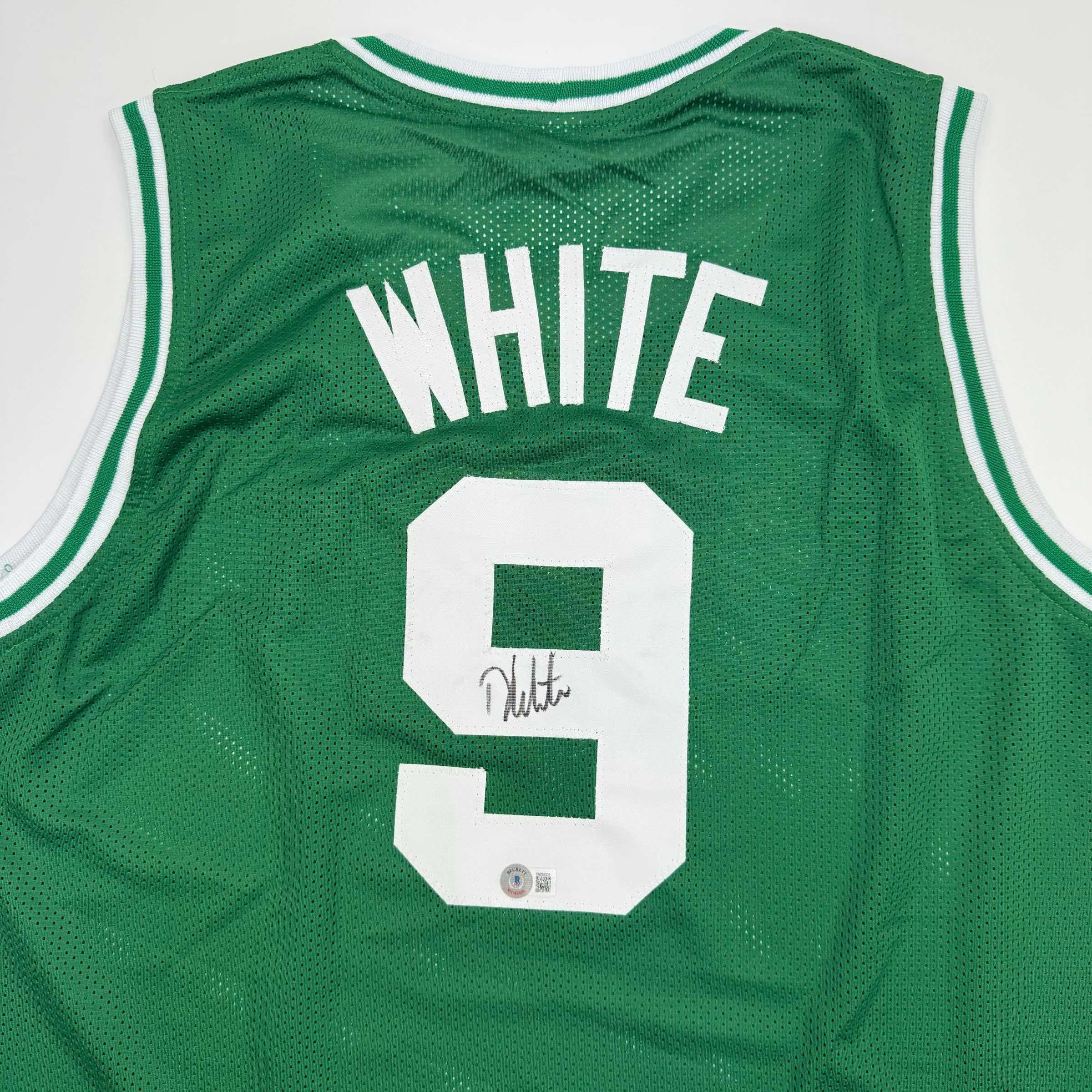 autographed-signed-derrick-white-boston-green-basketball-jersey-jsa-coa