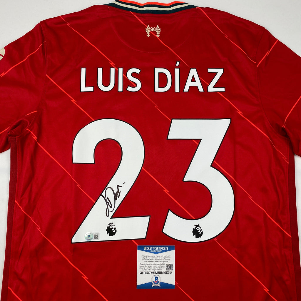 autographed-signed-luis-diaz-liverpool-red-soccer-jersey-beckett-bas-coa