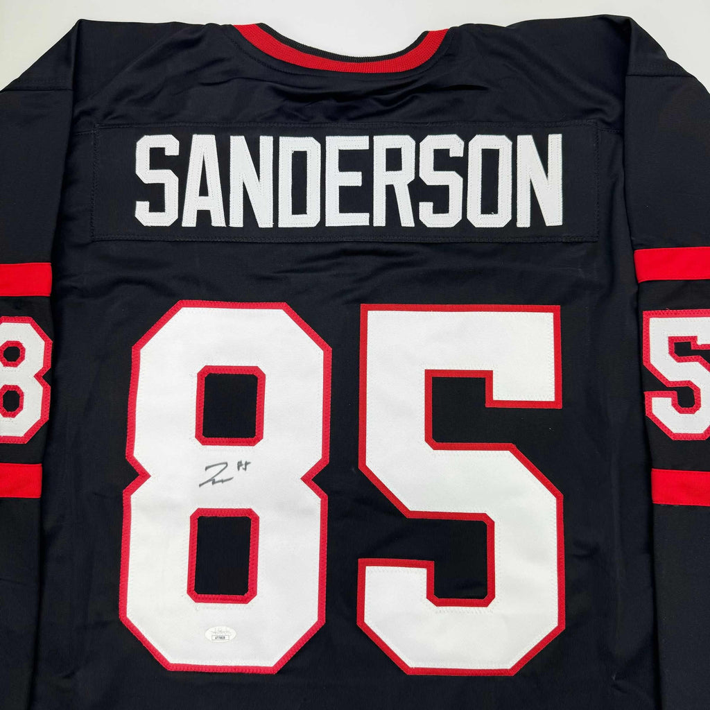 autographed-signed-jake-sanderson-ottawa-black-hockey-jersey-jsa-coa