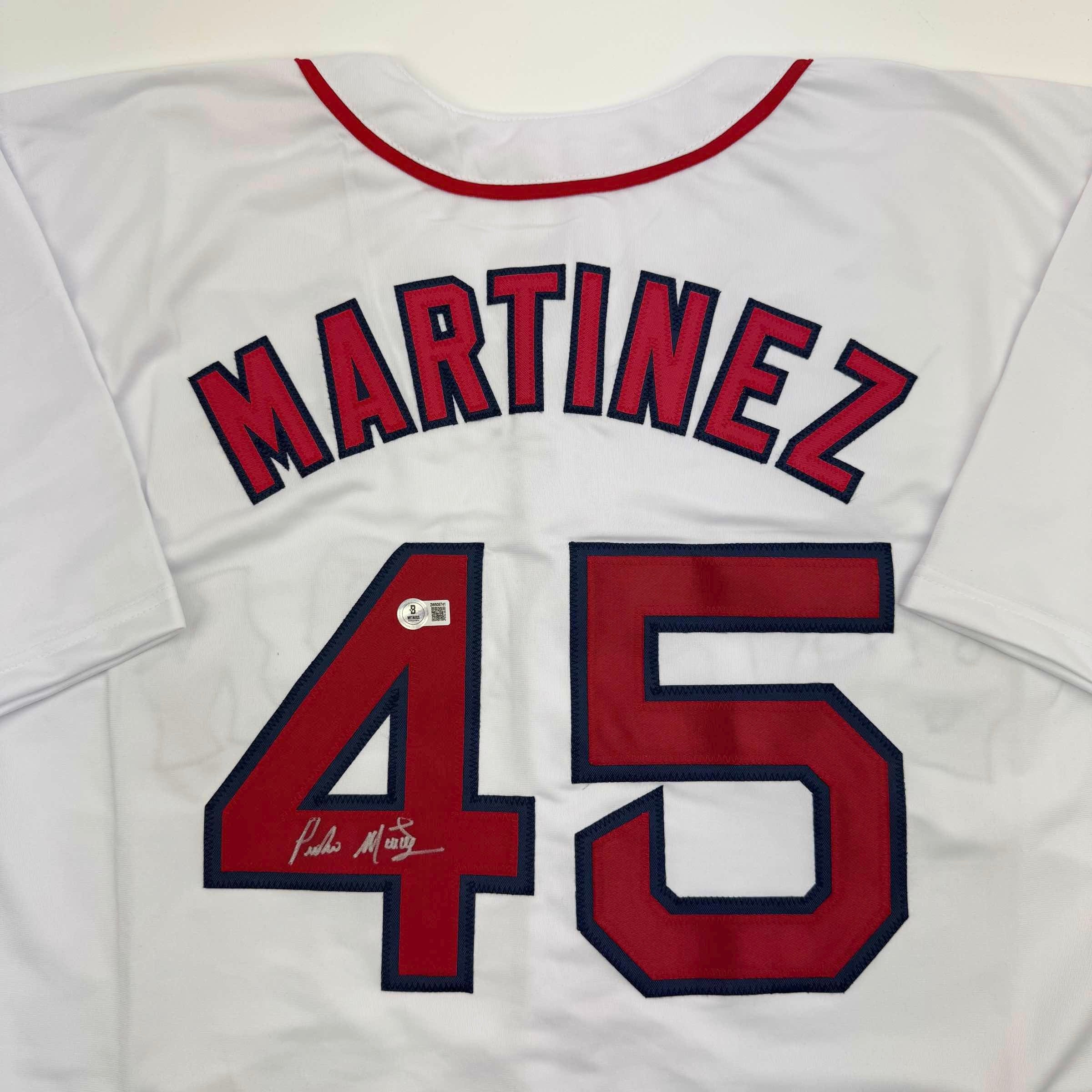 autographed-signed-pedro-martinez-boston-white-baseball-jersey-beckett-bas-coa