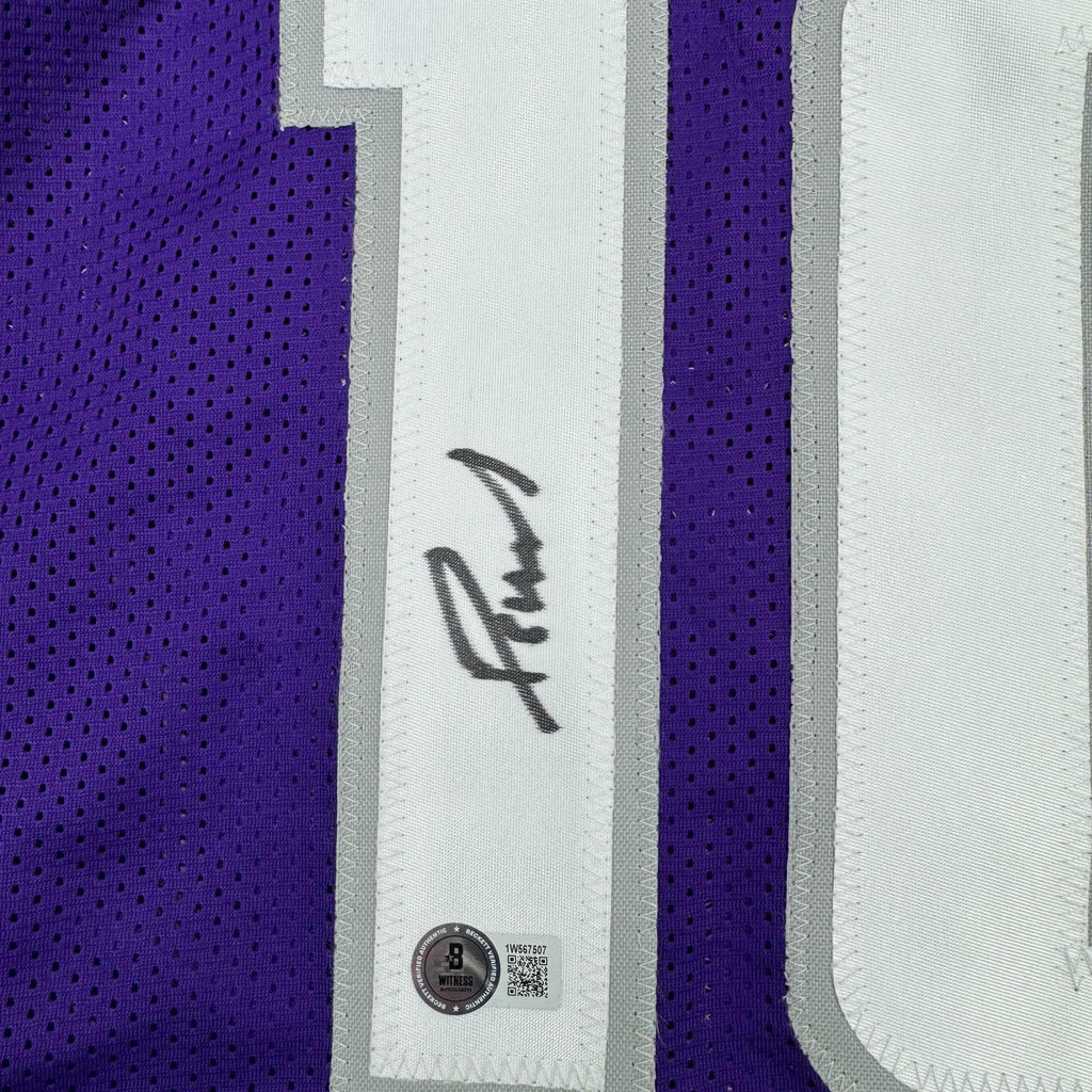 autographed-signed-domantas-sabonis-sacramento-purple-basketball-jersey-beckett-bas-coa