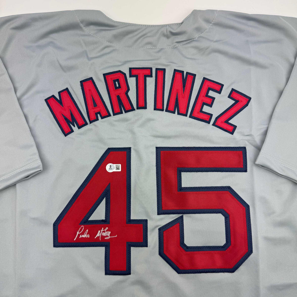 autographed-signed-pedro-martinez-boston-grey-baseball-jersey-beckett-bas-coa