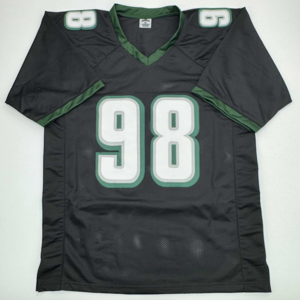 autographed-signed-jalen-carter-philadelphia-black-football-jersey-beckett-bas-coa