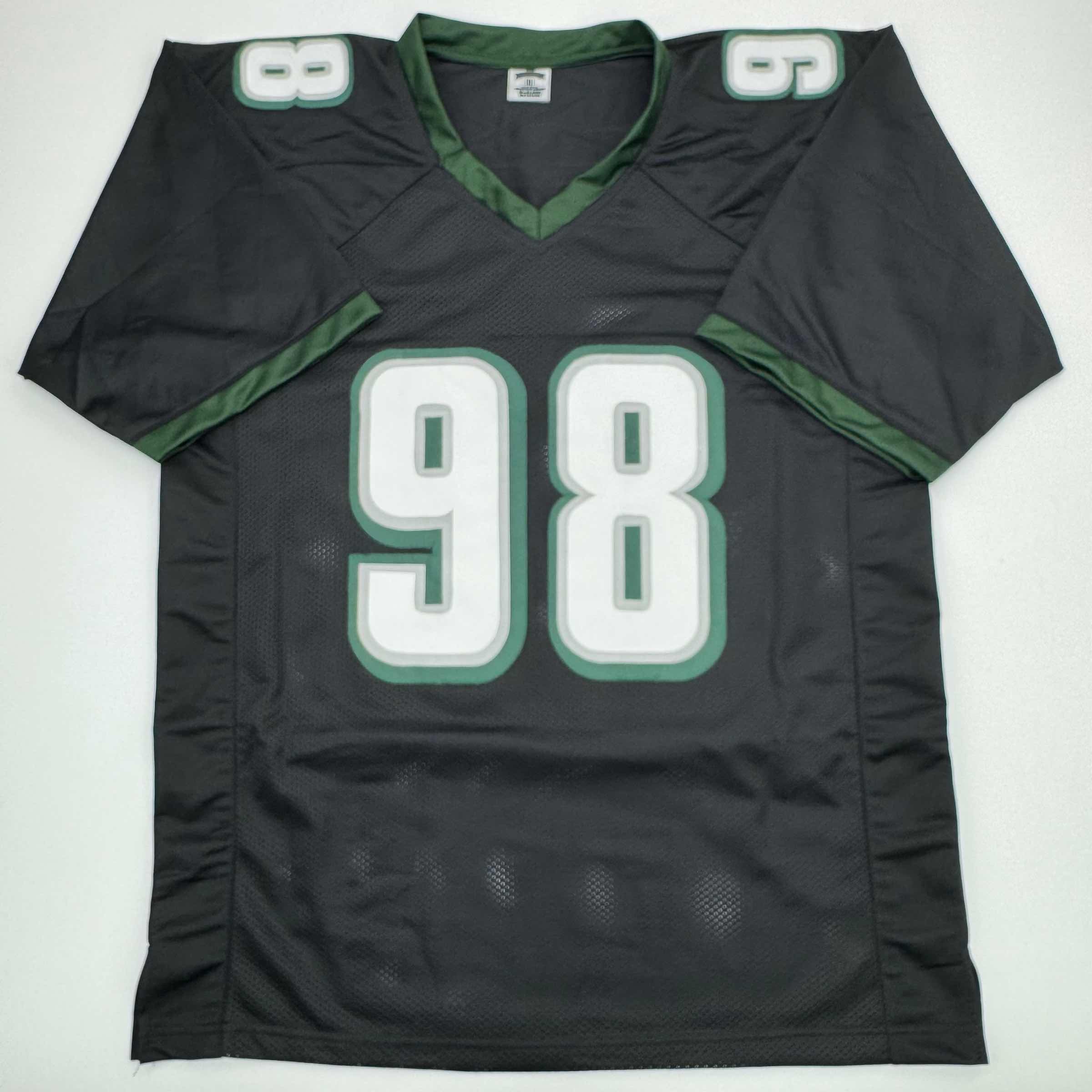 autographed-signed-jalen-carter-philadelphia-black-football-jersey-beckett-bas-coa