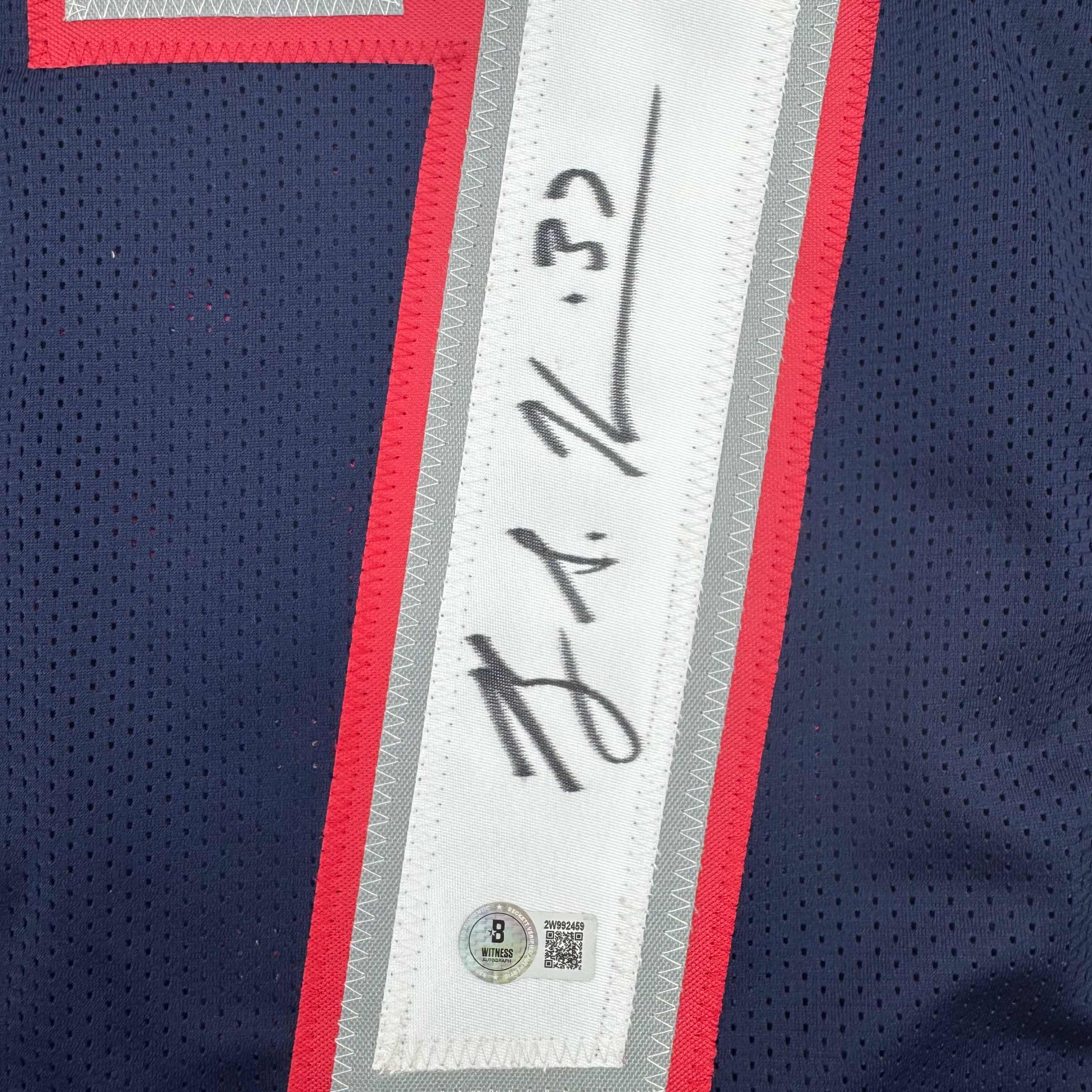 autographed-signed-rodney-harrison-new-england-blue-football-jersey-beckett-bas-coa
