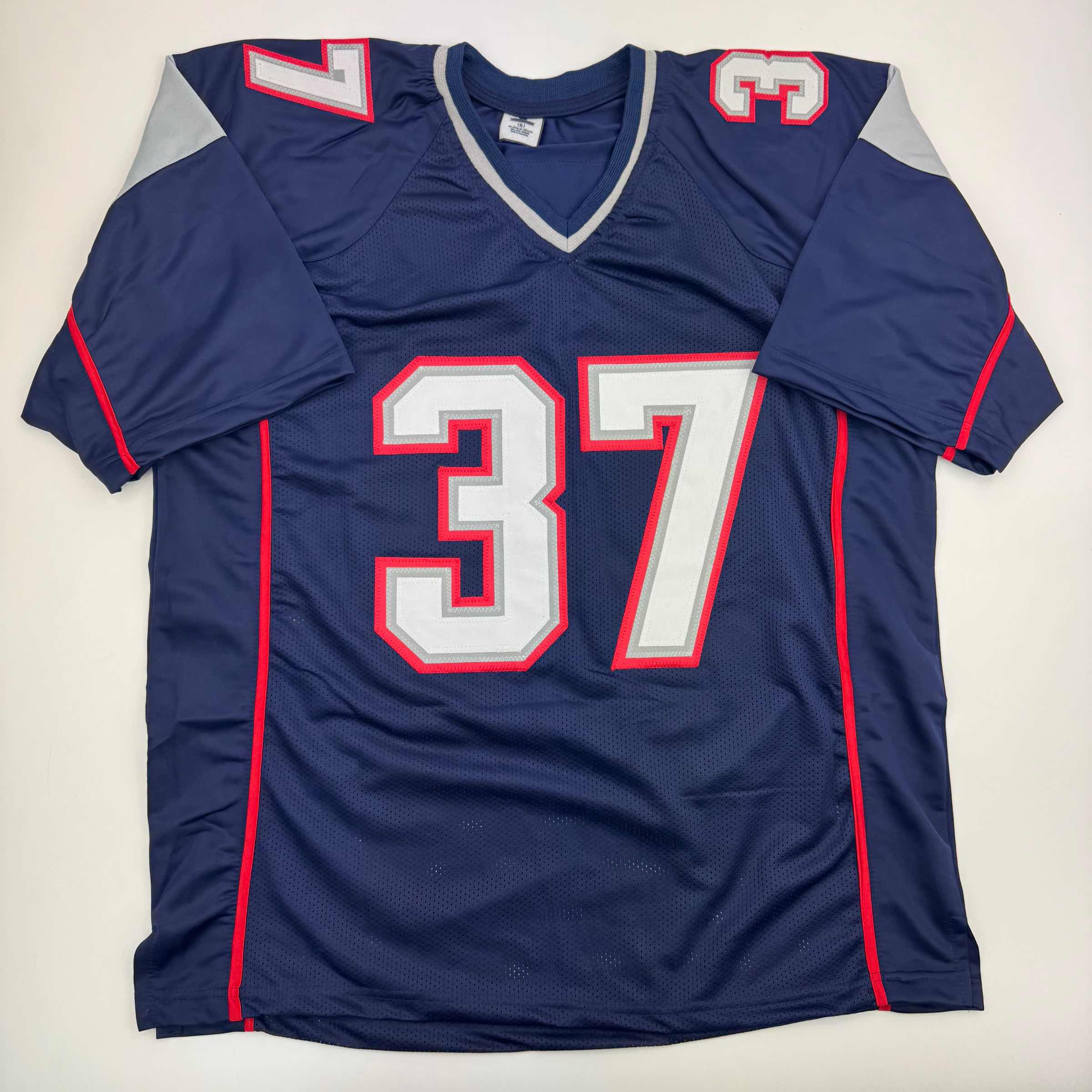 autographed-signed-rodney-harrison-new-england-blue-football-jersey-beckett-bas-coa