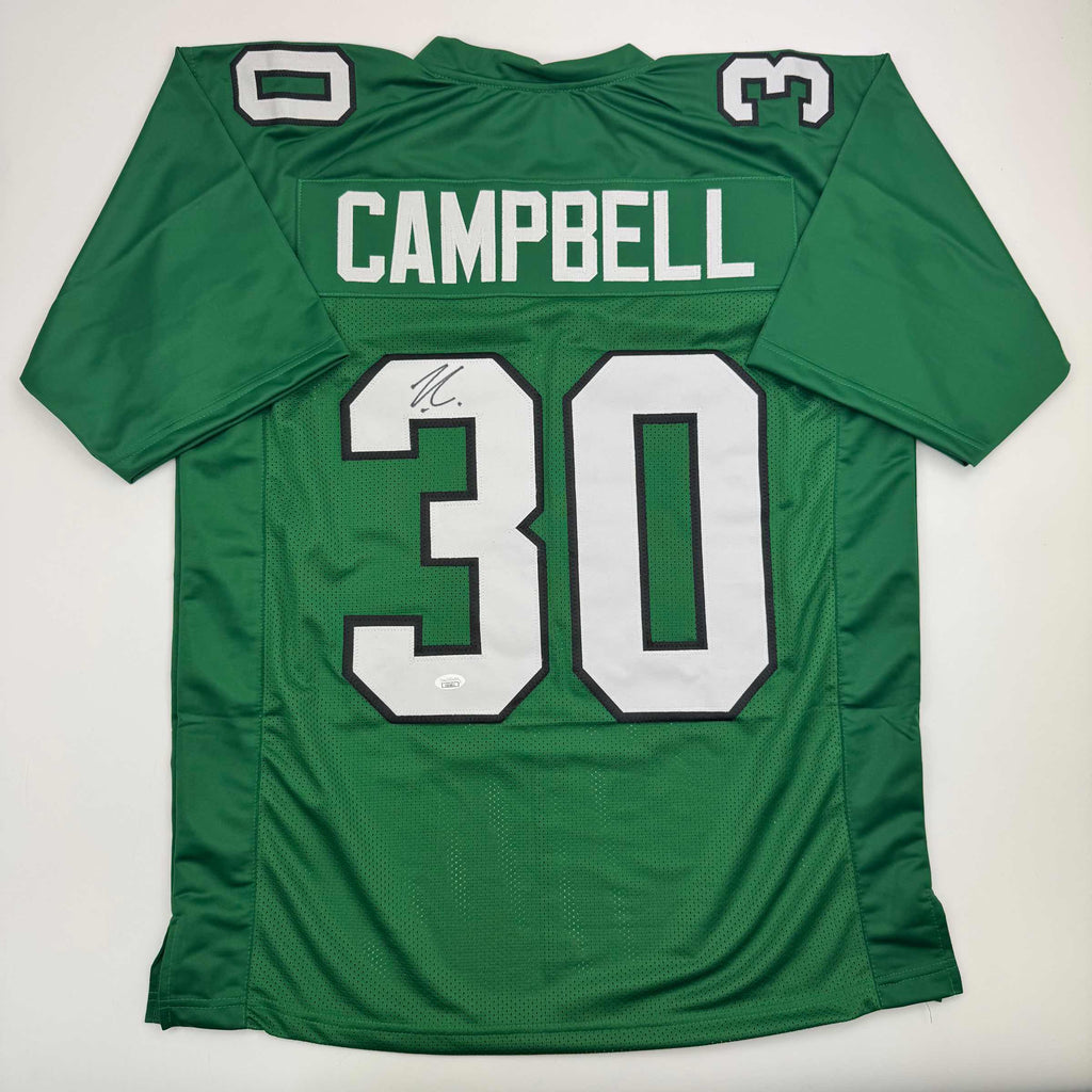 autographed-signed-jihaad-campbell-philadelphia-kelly-green-football-jersey-jsa-coa