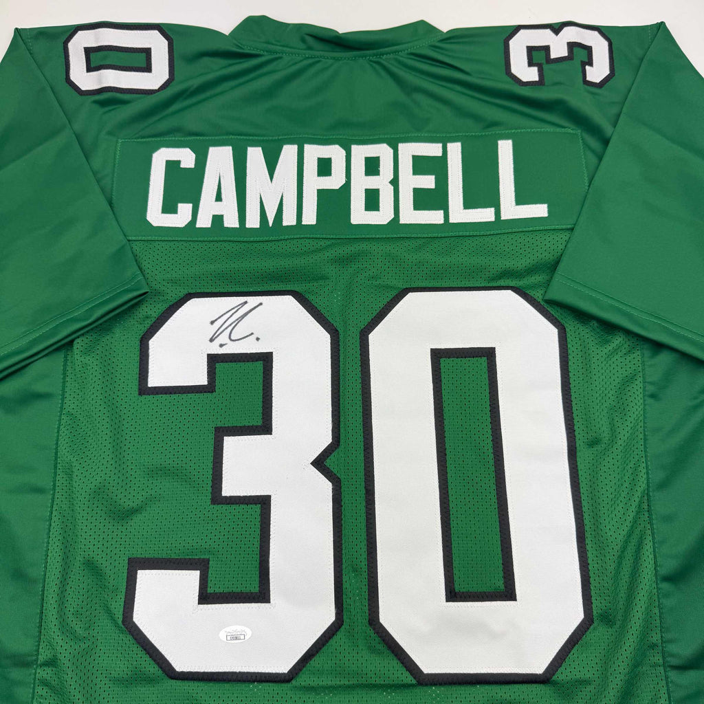 autographed-signed-jihaad-campbell-philadelphia-kelly-green-football-jersey-jsa-coa