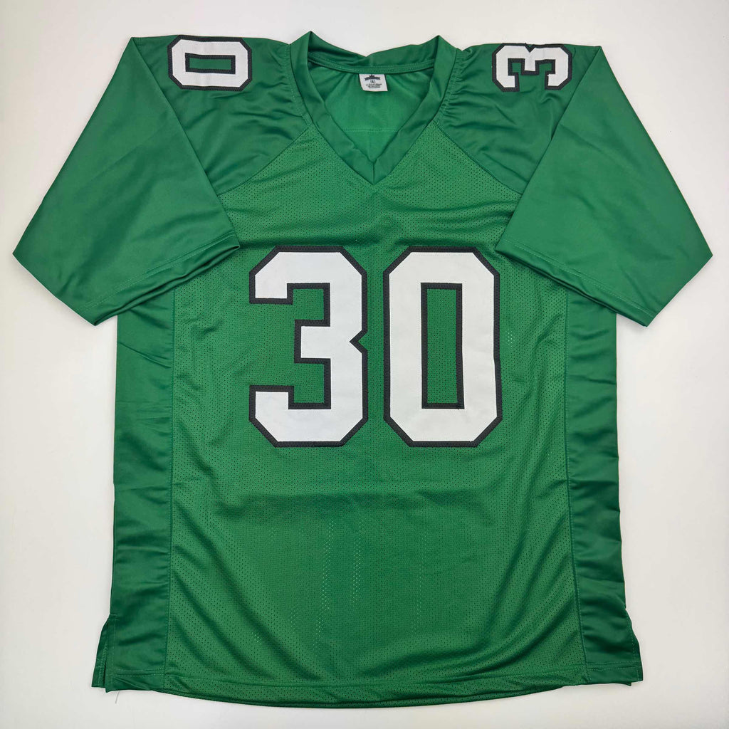 autographed-signed-jihaad-campbell-philadelphia-kelly-green-football-jersey-jsa-coa