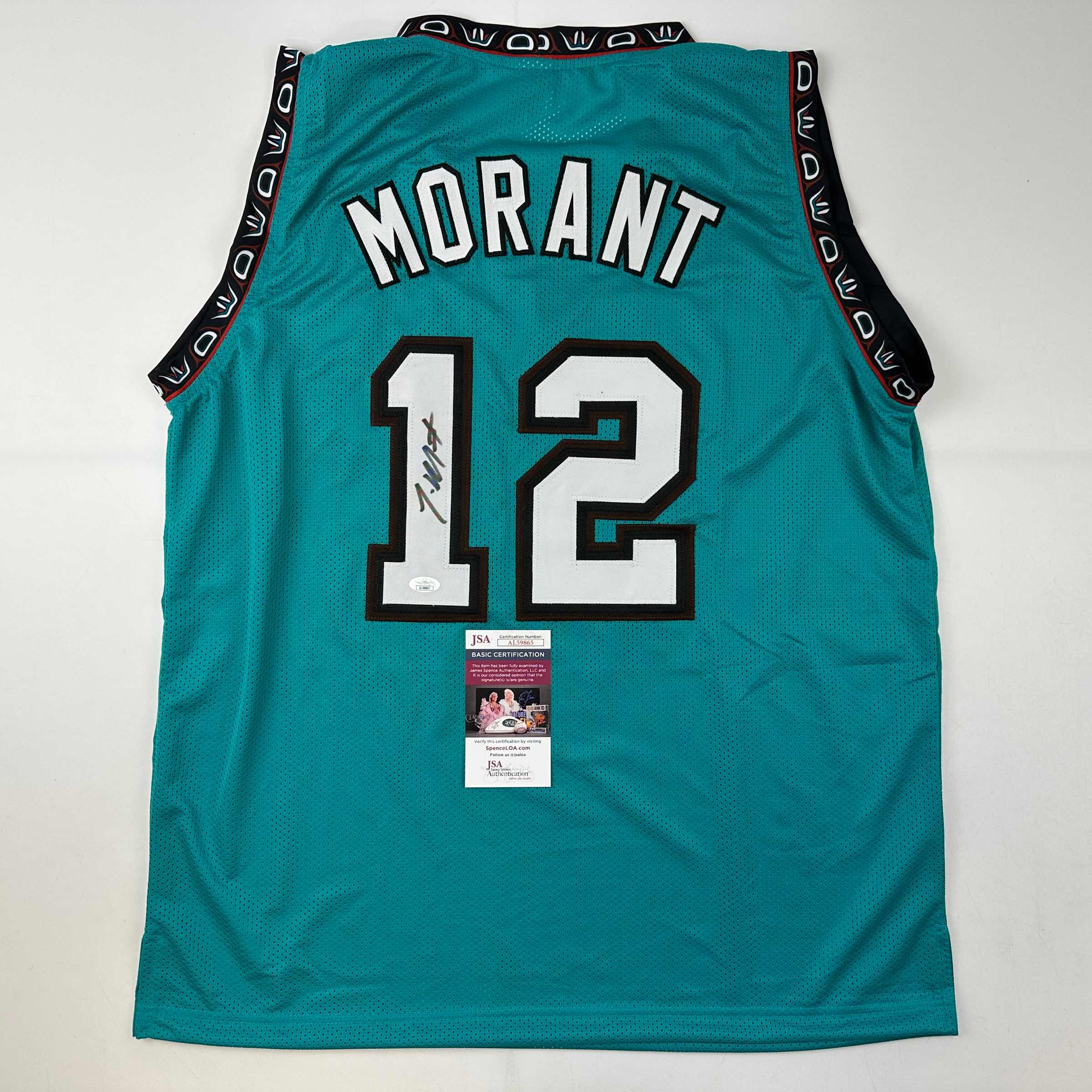 autographed-signed-ja-morant-memphis-teal-basketball-jersey-jsa-coa