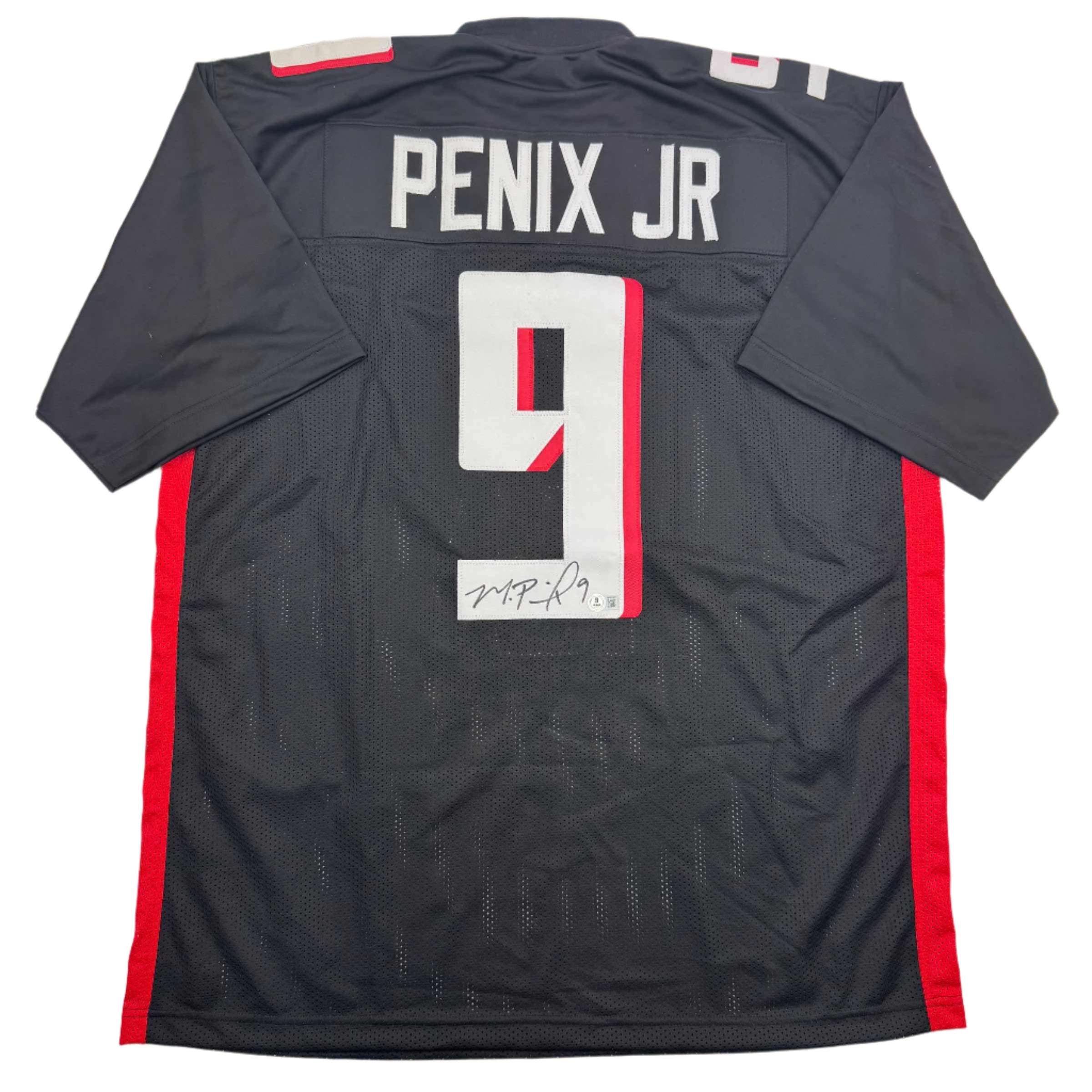 autographed-signed-michael-penix-jr-atlanta-black-football-jersey-beckett-bas-coa-1