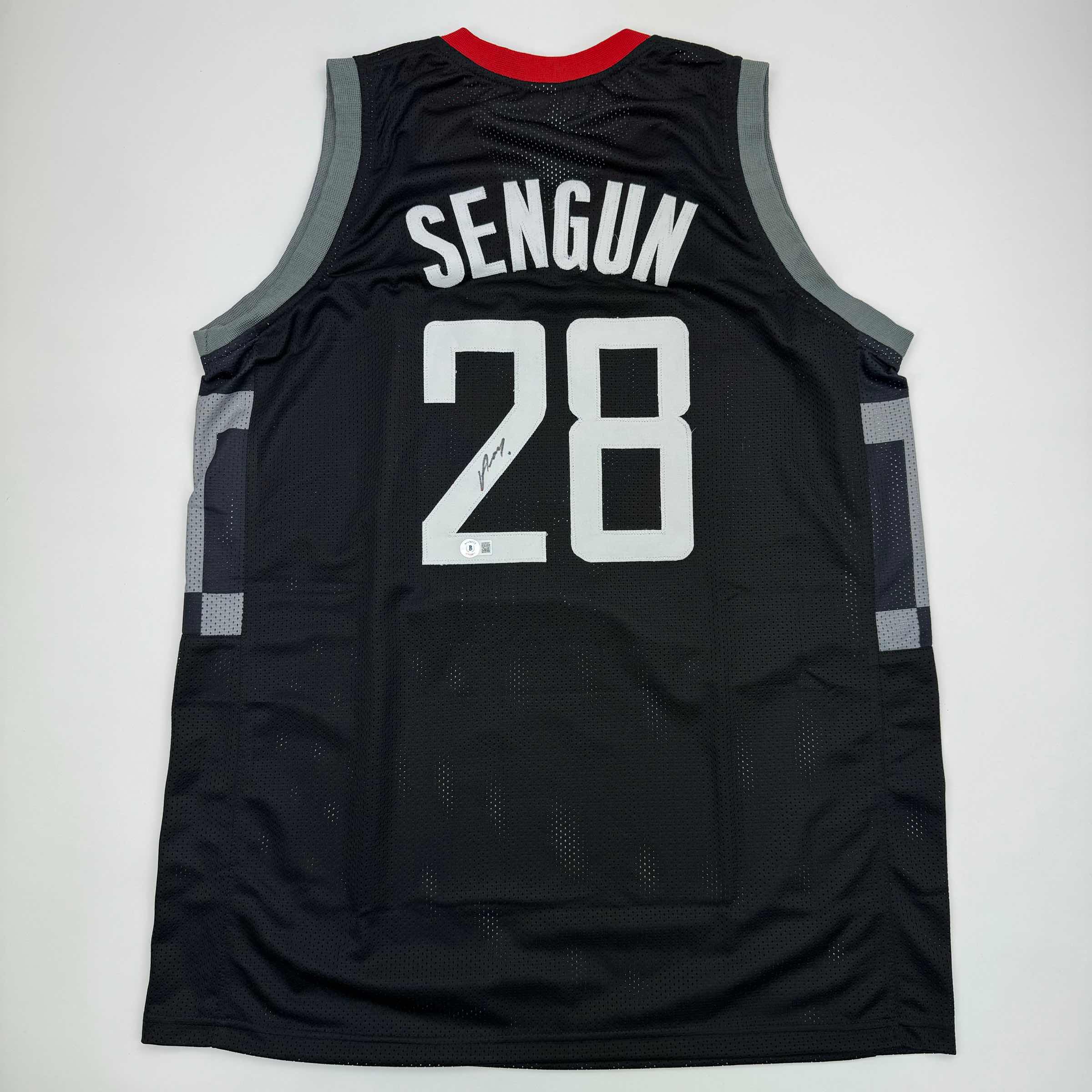 autographed-signed-alperen-sengun-houston-black-basketball-jersey-beckett-bas-coa