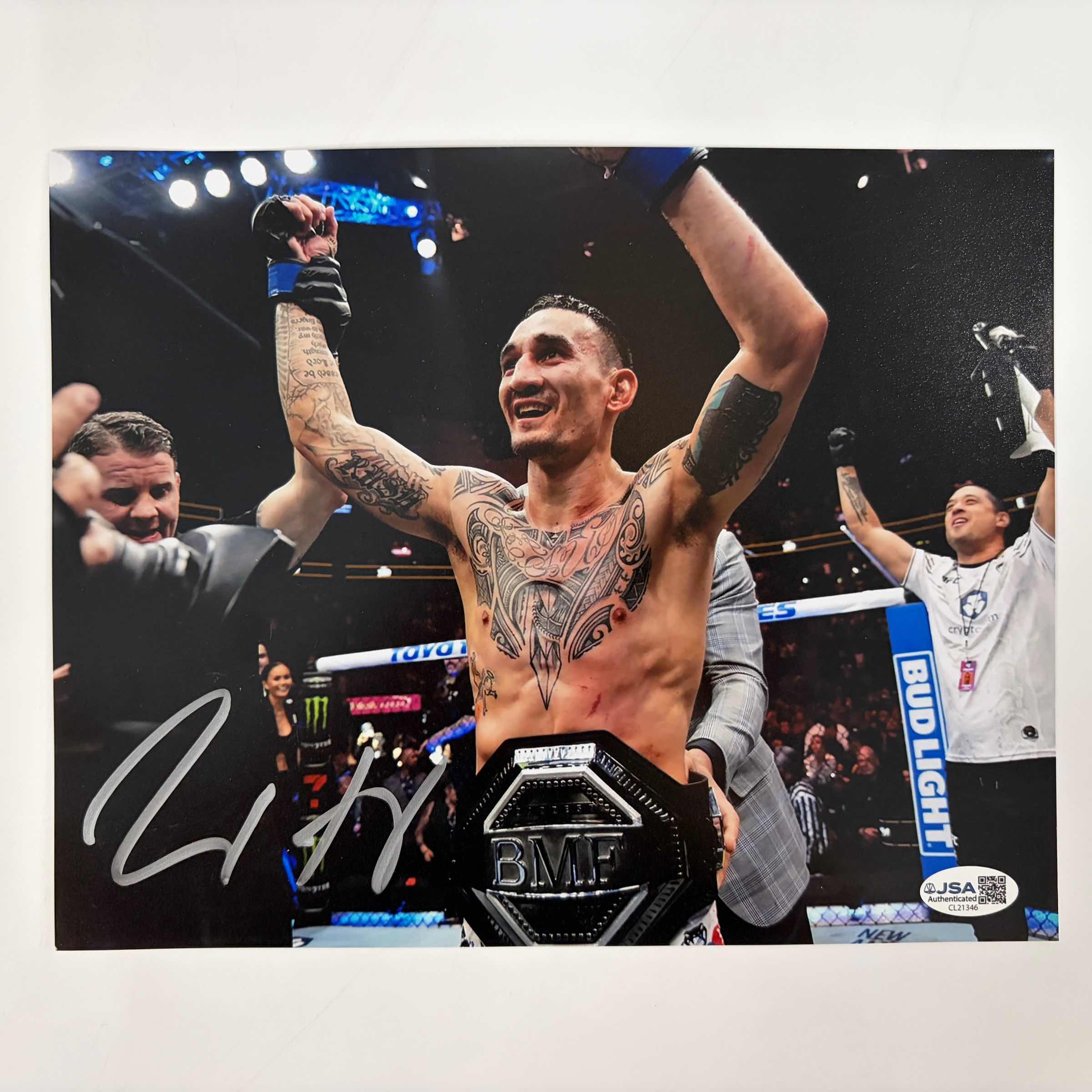autographed-signed-max-holloway-ufc-mma-black-fighting-8x10-photo-jsa-coa-1